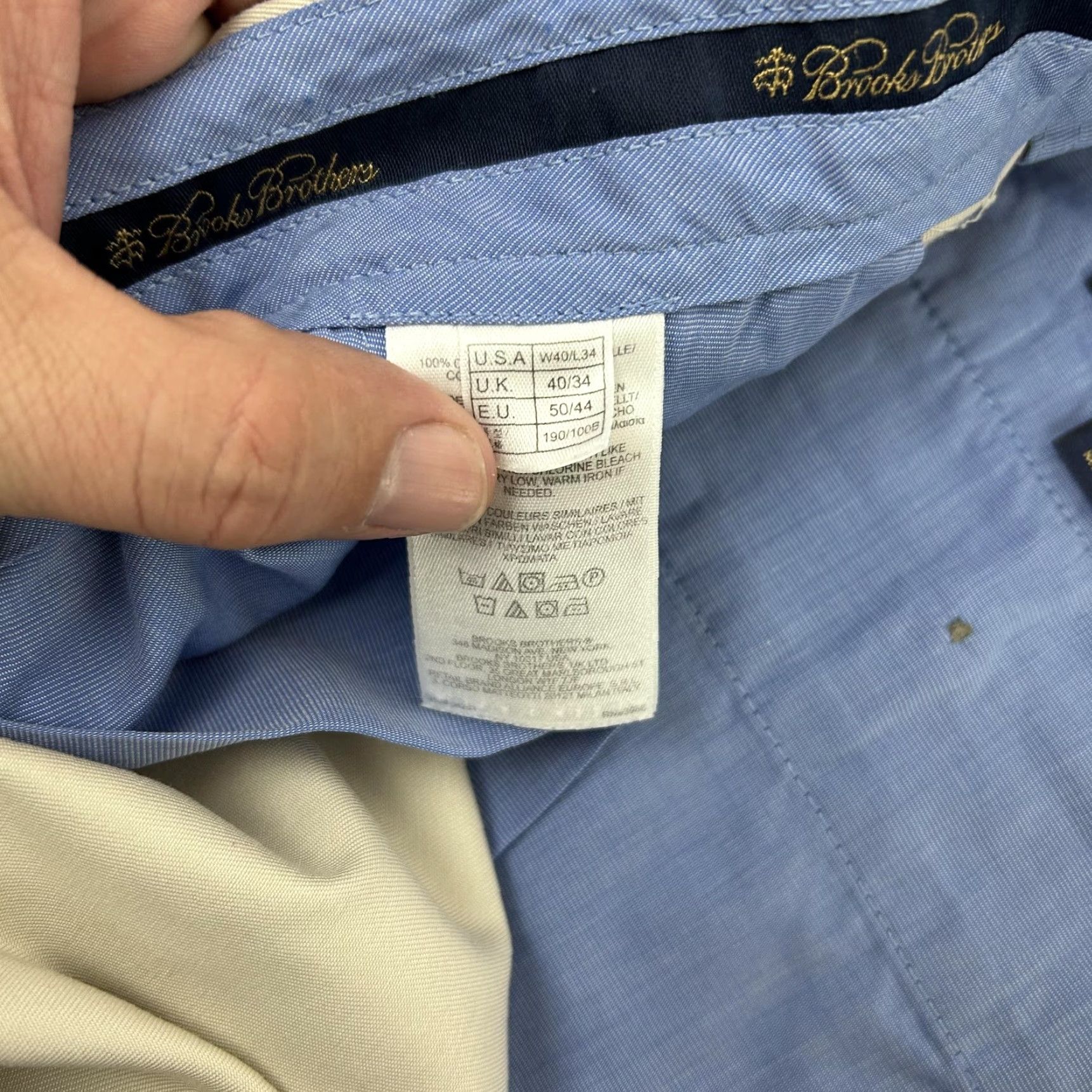 Brooks Brothers Brooks Brothers Pants Clark Fit Advantage Chino Lightweight Khaki Beige 38x30 Flat Front Cuffed Mens Size US 38 / EU 54 - 5 Thumbnail