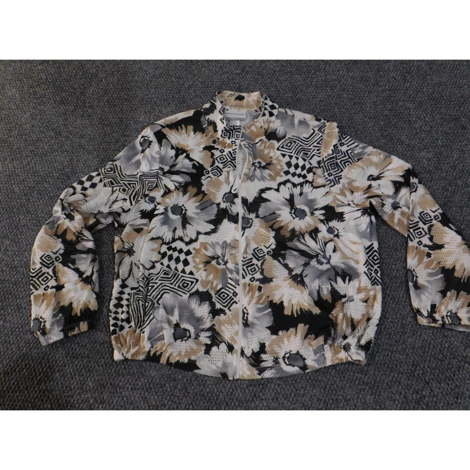 Vintage Alfred Dunner Jacket Womens Petite Medium Floral Zip Up Geometric Pattern Size M / US 6-8 / IT 42-44 - 4 Thumbnail