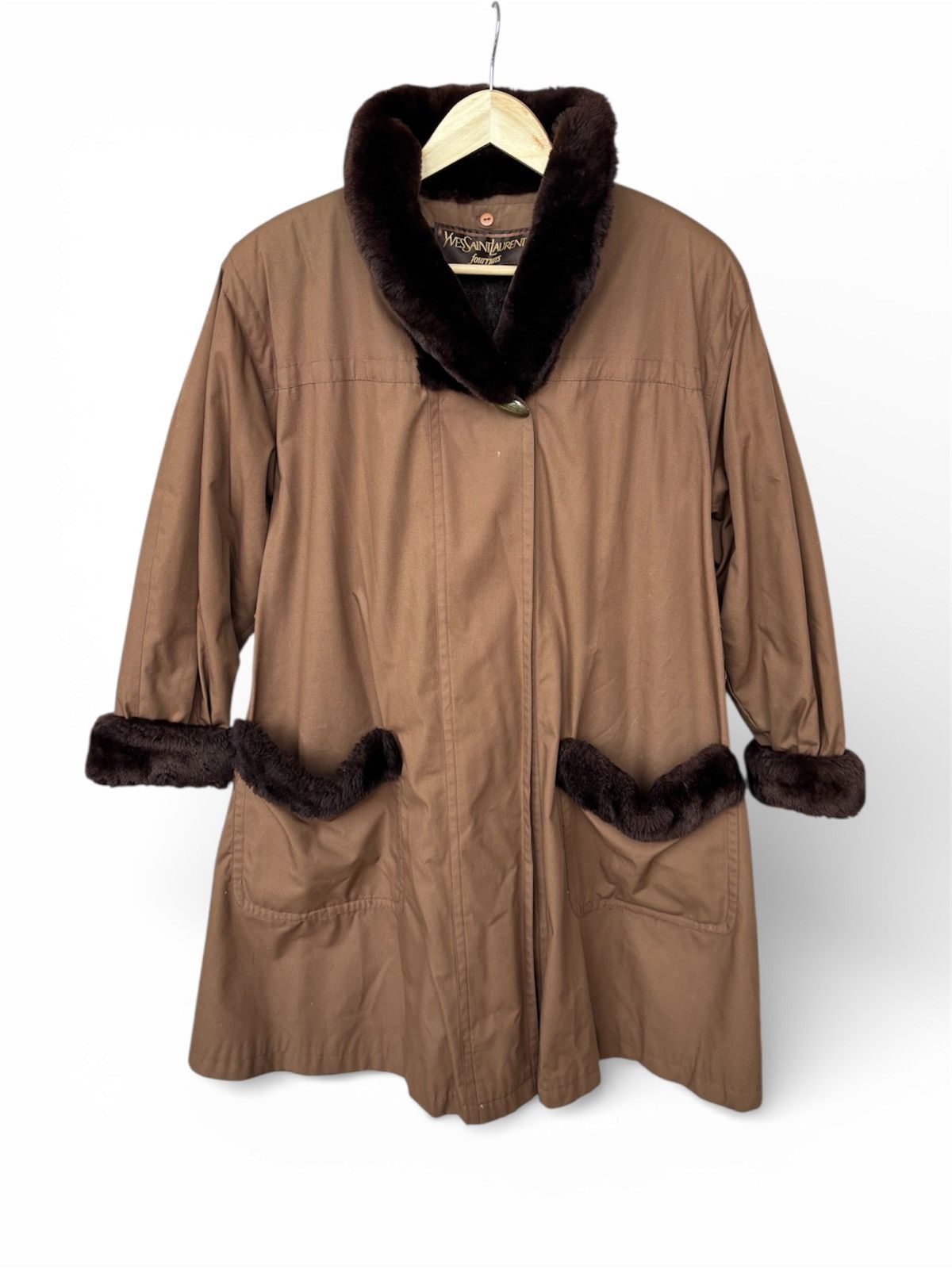 Yves Saint Laurent Vintage Yves Saint Laurent Shearling Trench Coat Size S / US 4 / IT 40 - 1 Thumbnail