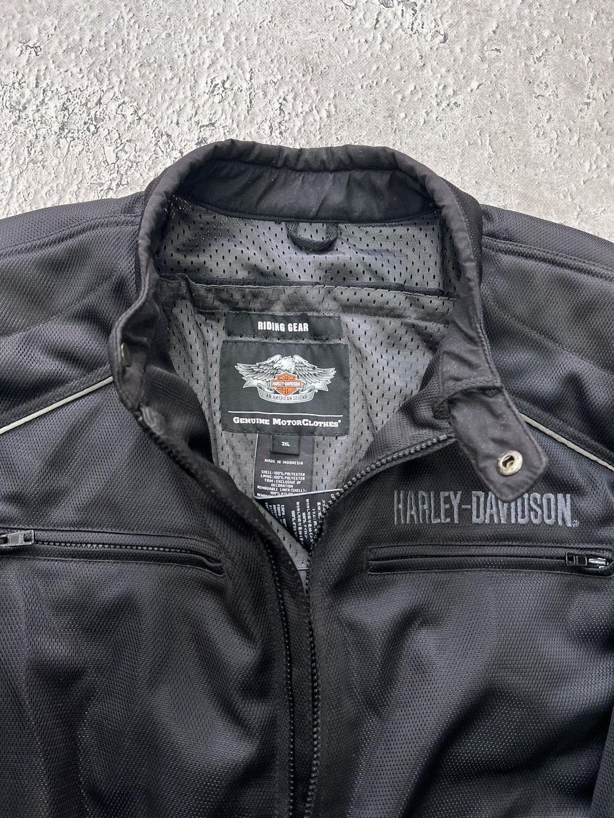 Harley Davidson × Vintage Vintage MESH Harley Davidson FLAME MOTO JACKET Y2K 2000's Size US L / EU 52-54 / 3 - 6 Thumbnail