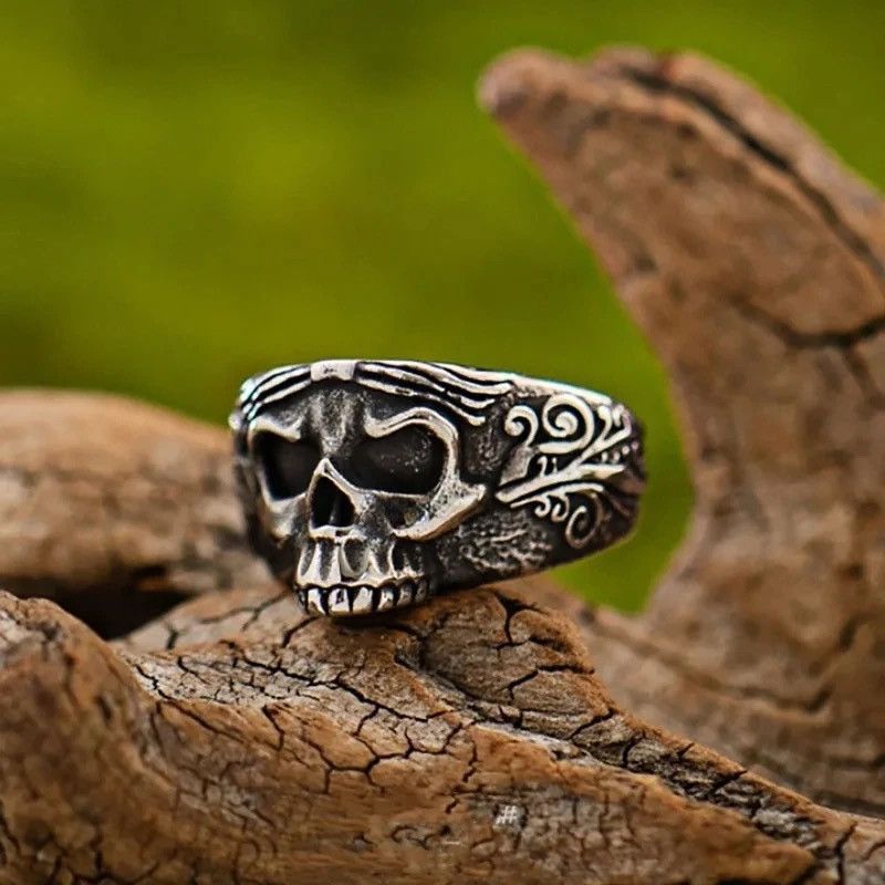Creative Skeleton Ring Jewelry in Silver, Men's