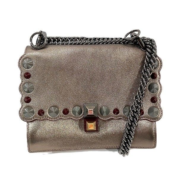 Fendi Fendi Kan I Shoulder Bag Leather Shoulder Bag 8M0381, Women's