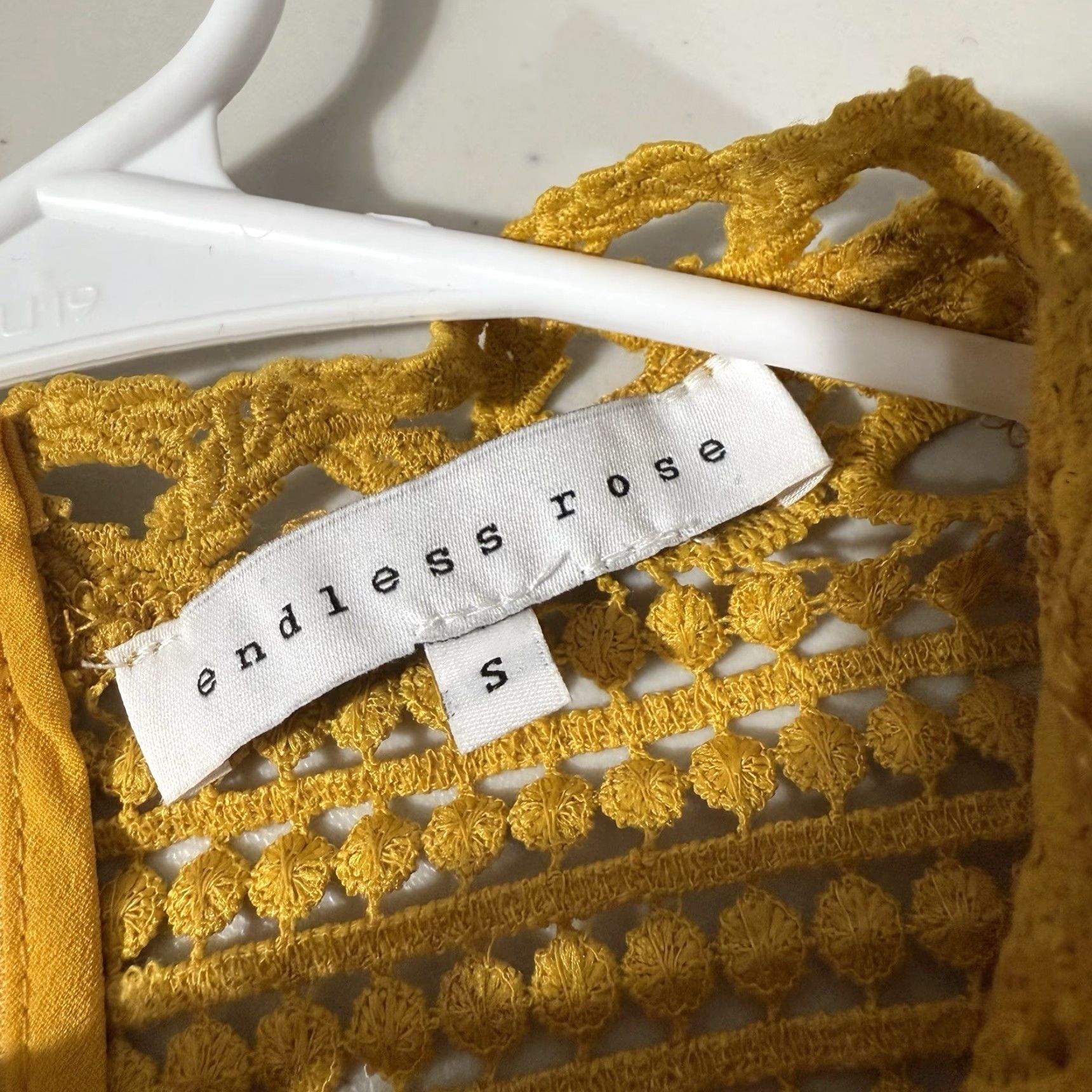 Vintage Endless Rose Shirt Lined Long Sleeve Yellow Crochet Lace Blouse S Womens Fit Regular Size S Size S / US 4 / IT 40 - 7 Thumbnail