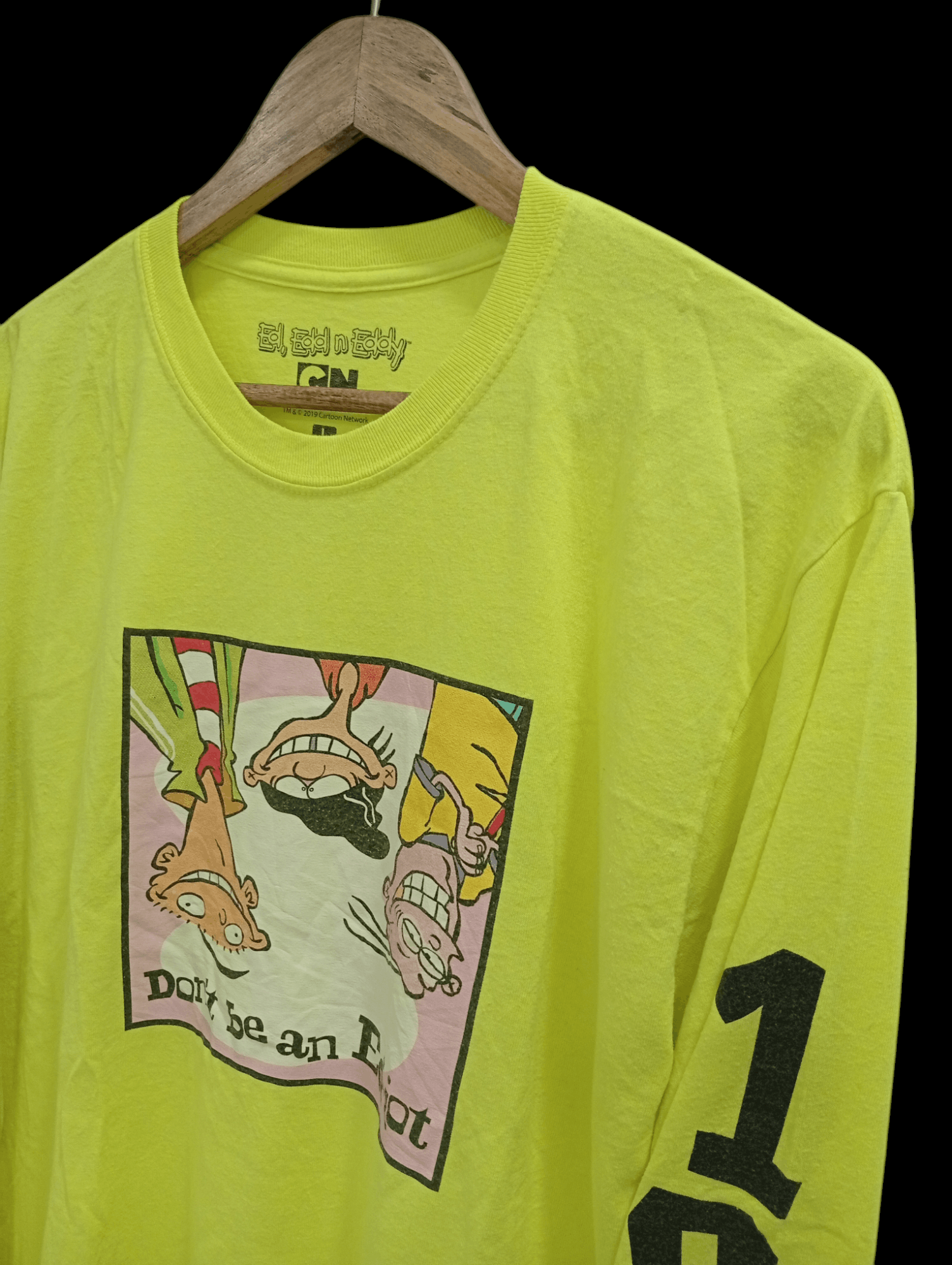 Cartoon Network × Vintage 🔥🔥Ed,Edd N Eddy Don't Be An Ed-iot LS T-Shirt Size US L / EU 52-54 / 3 - 8 Thumbnail
