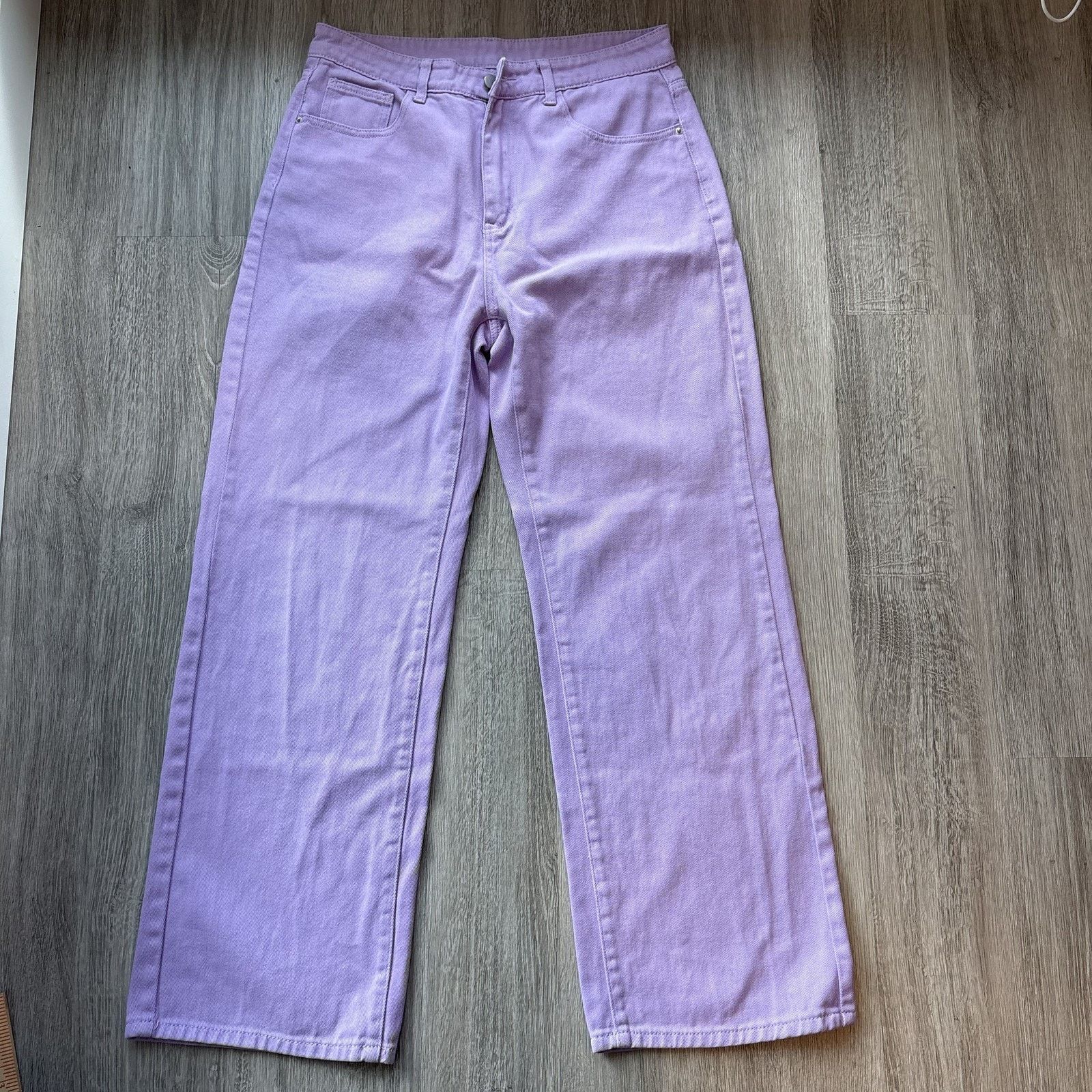 Shein SHEIN Women Purple Wide Leg Jeans High Rise Baggy Y2K Size L Size 40" / US 18 - 1 Thumbnail