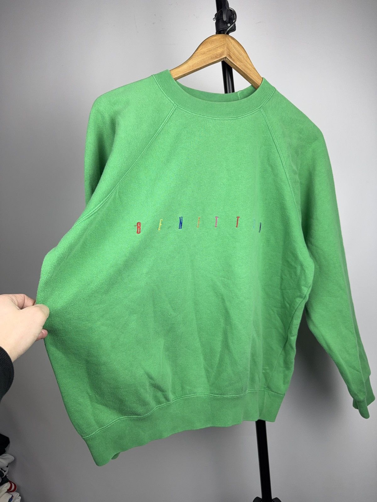 United Colors Of Benetton 80s United Colors of Benetton Green Embroidered Sweatshirt Size US S / EU 44-46 / 1 - 5 Thumbnail