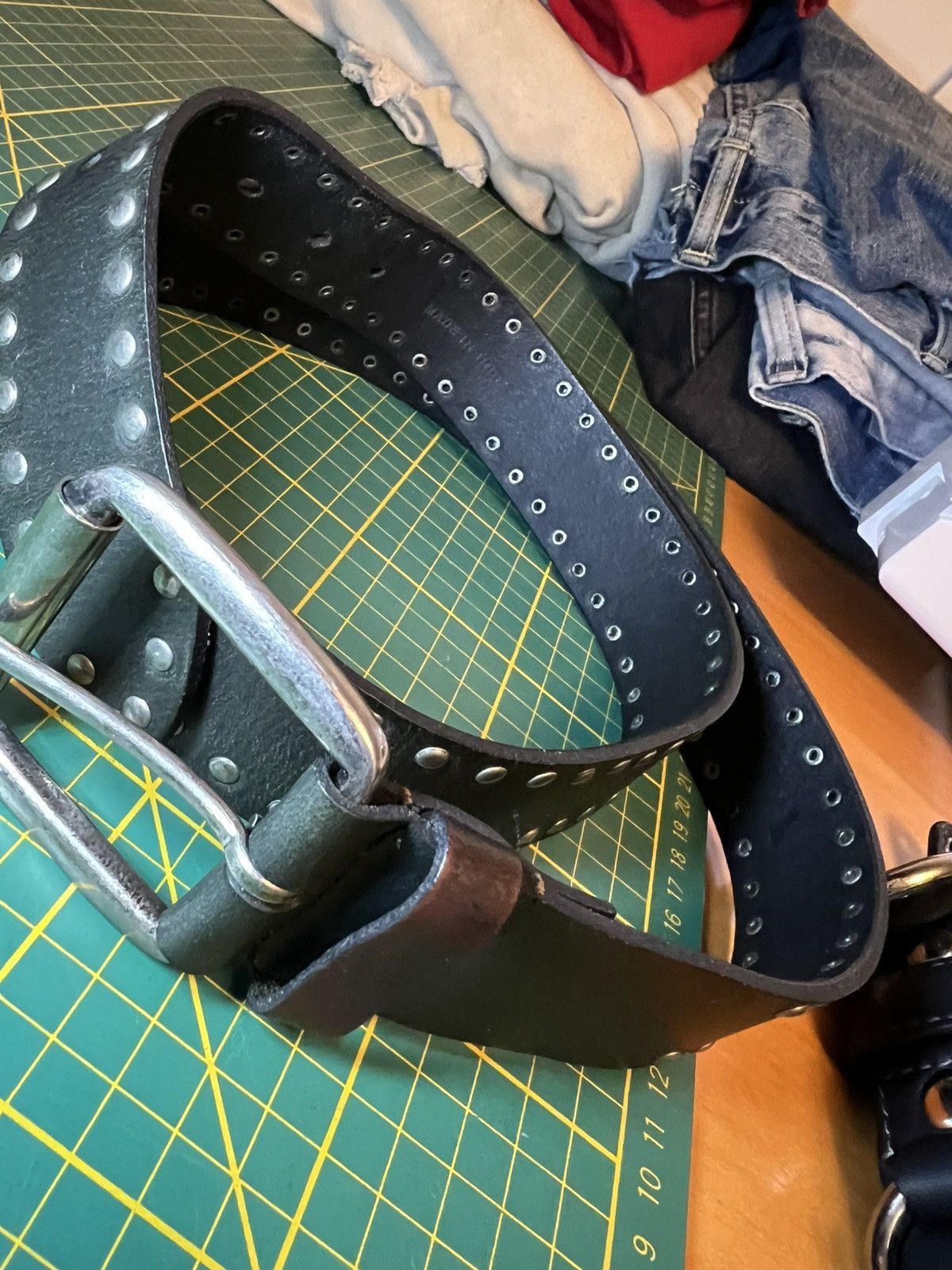 Vintage Vintage genuine leather studded belt Size ONE SIZE - 8 Thumbnail