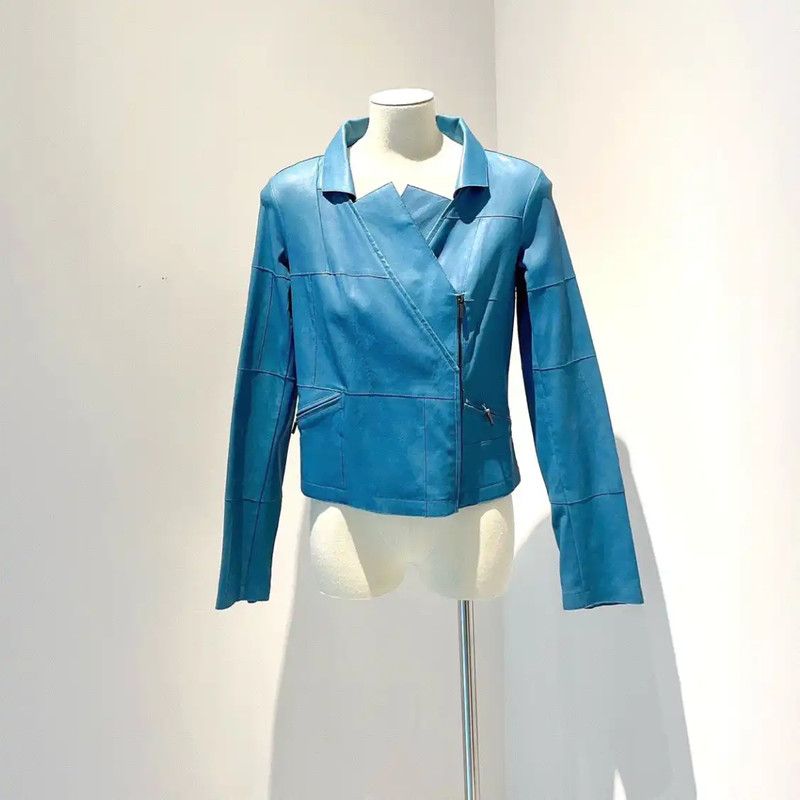 Chanel Chanel Blue Lambskin Women's Jacket 0089 Size S / US 4 / IT 40 - 1 Thumbnail