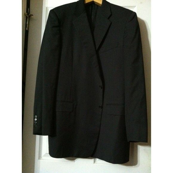 Hickey Freeman HICKEY FREEMAN MENS 100% WORSTED WOOL SPORT COAT BLAZER 46L Size 46L - 2 Thumbnail