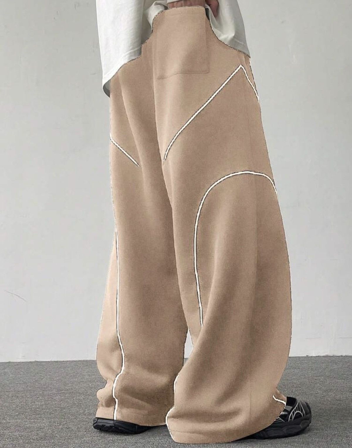 Japanese Brand ULTRA Baggy Curved Piping Sweatpants - Cyberpunk Streetwear Size US 29 - 2 Thumbnail