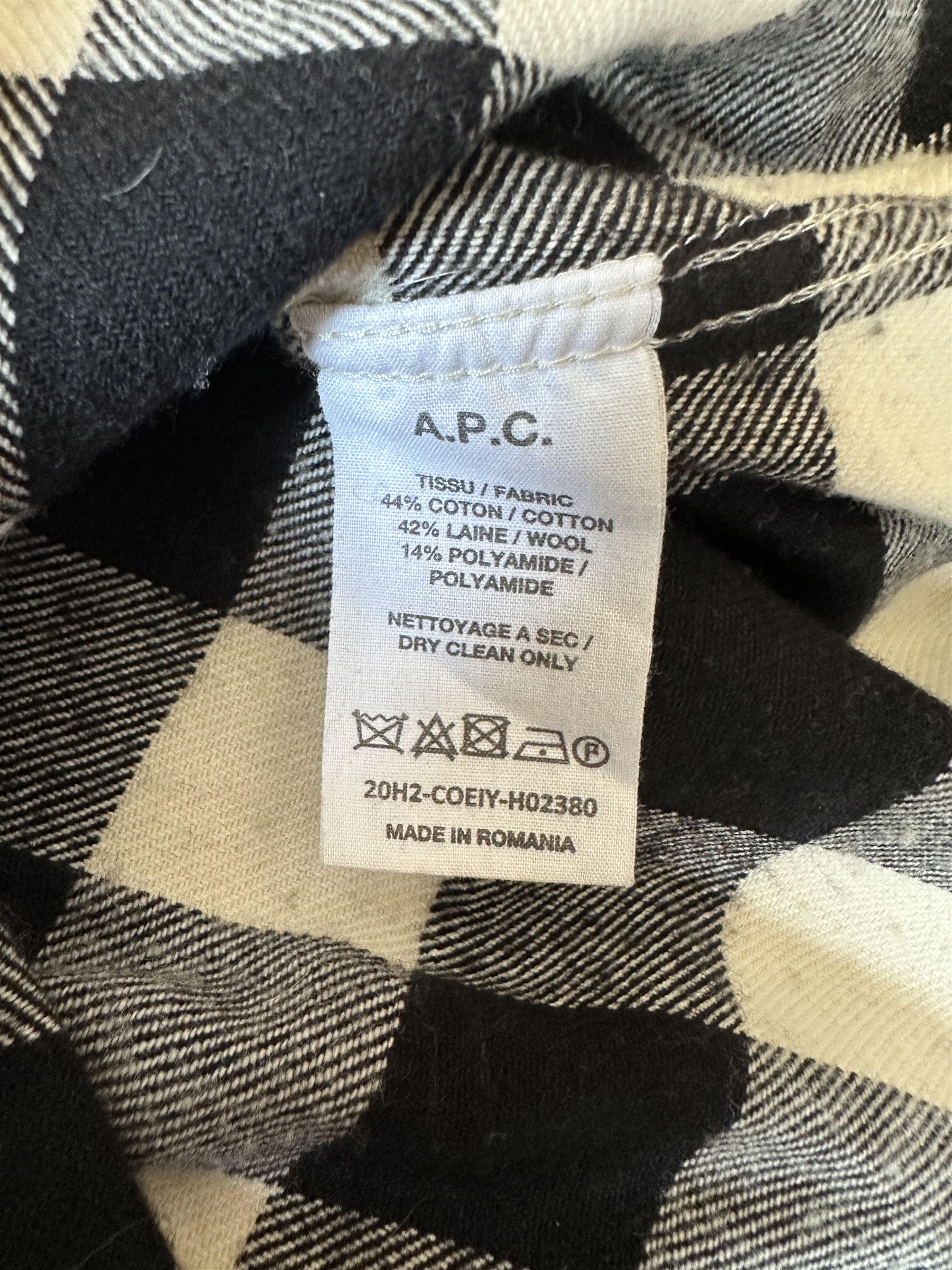 A.P.C. A.P.C. Wool Checkered Flannel Size US M / EU 48-50 / 2 - 4 Thumbnail