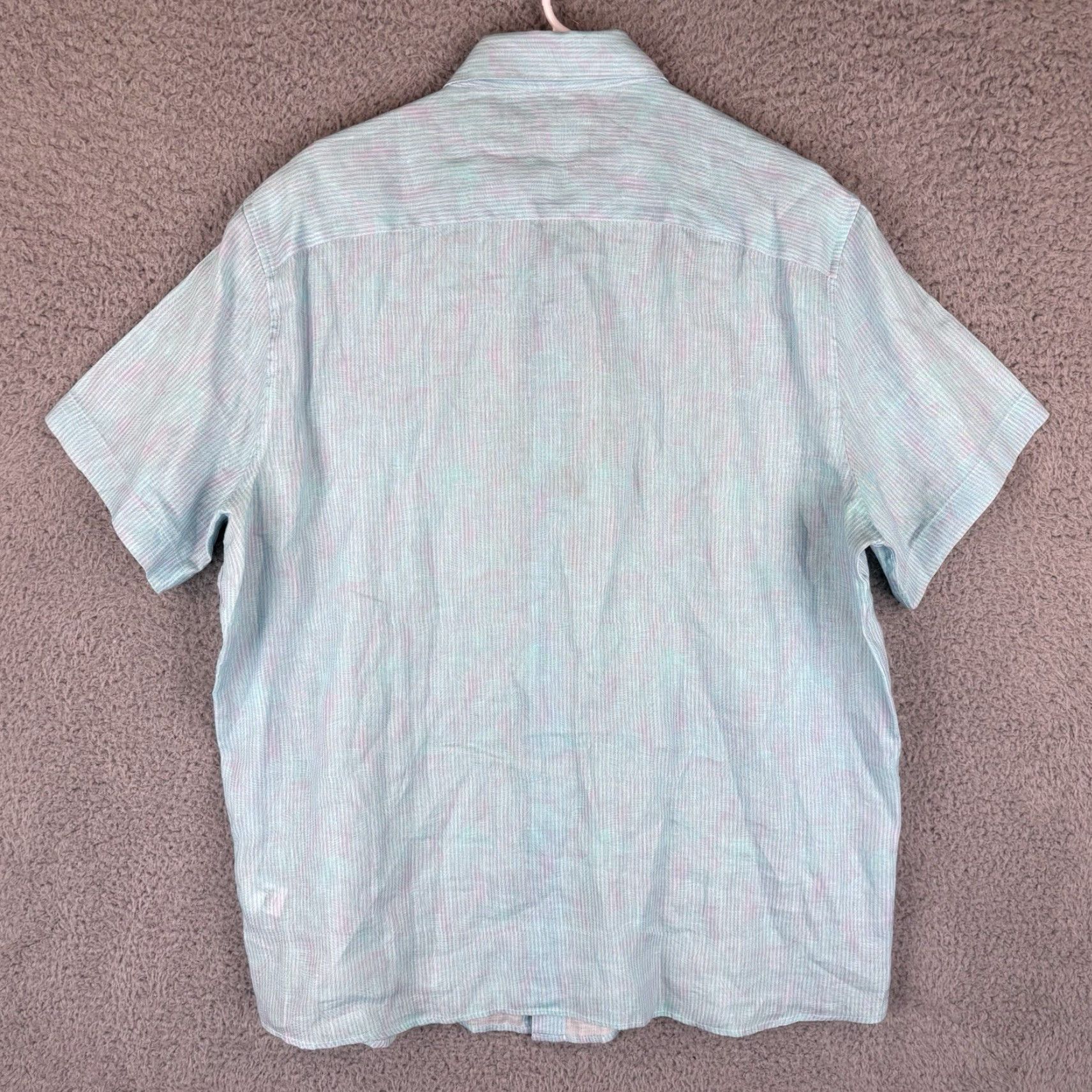 Vineyard Vines Vineyard Vines Linen Shirt Mens L Turquoise Pink Floral Print Short Sleeve Button-Up Size US L / EU 52-54 / 3 - 6 Thumbnail
