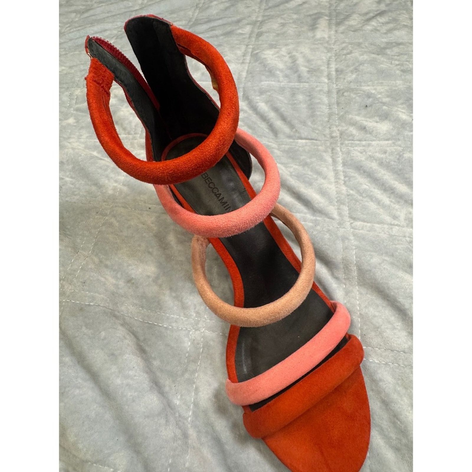 Rebecca Minkoff Rebecca Minkoff Suede Block Sandals - Red and Pink size 8 Size US 8 / IT 38 - 4 Thumbnail