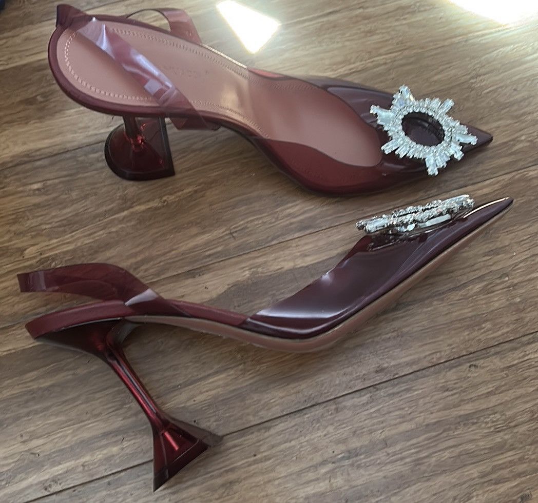 Amina Muaddi AMINA MUADDI ‘Begum’ Crystal PVC Slingback Glass Pumps Size US 9 / IT 39 - 2 Thumbnail