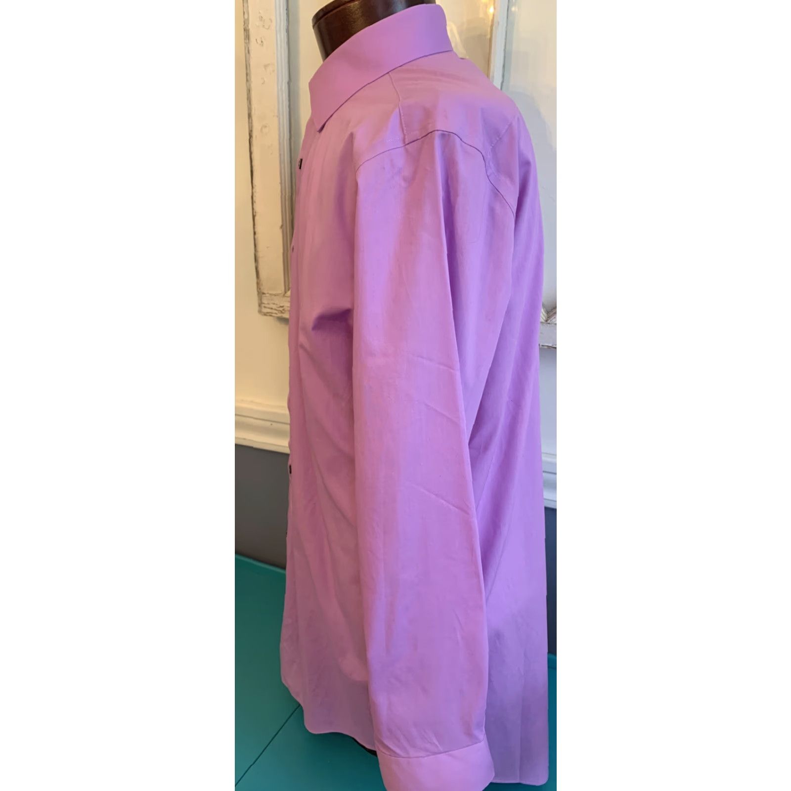 Vintage J.Ferrar Slim Men's Large Light Purple Button Down Shirt Size US L / EU 52-54 / 3 - 3 Thumbnail