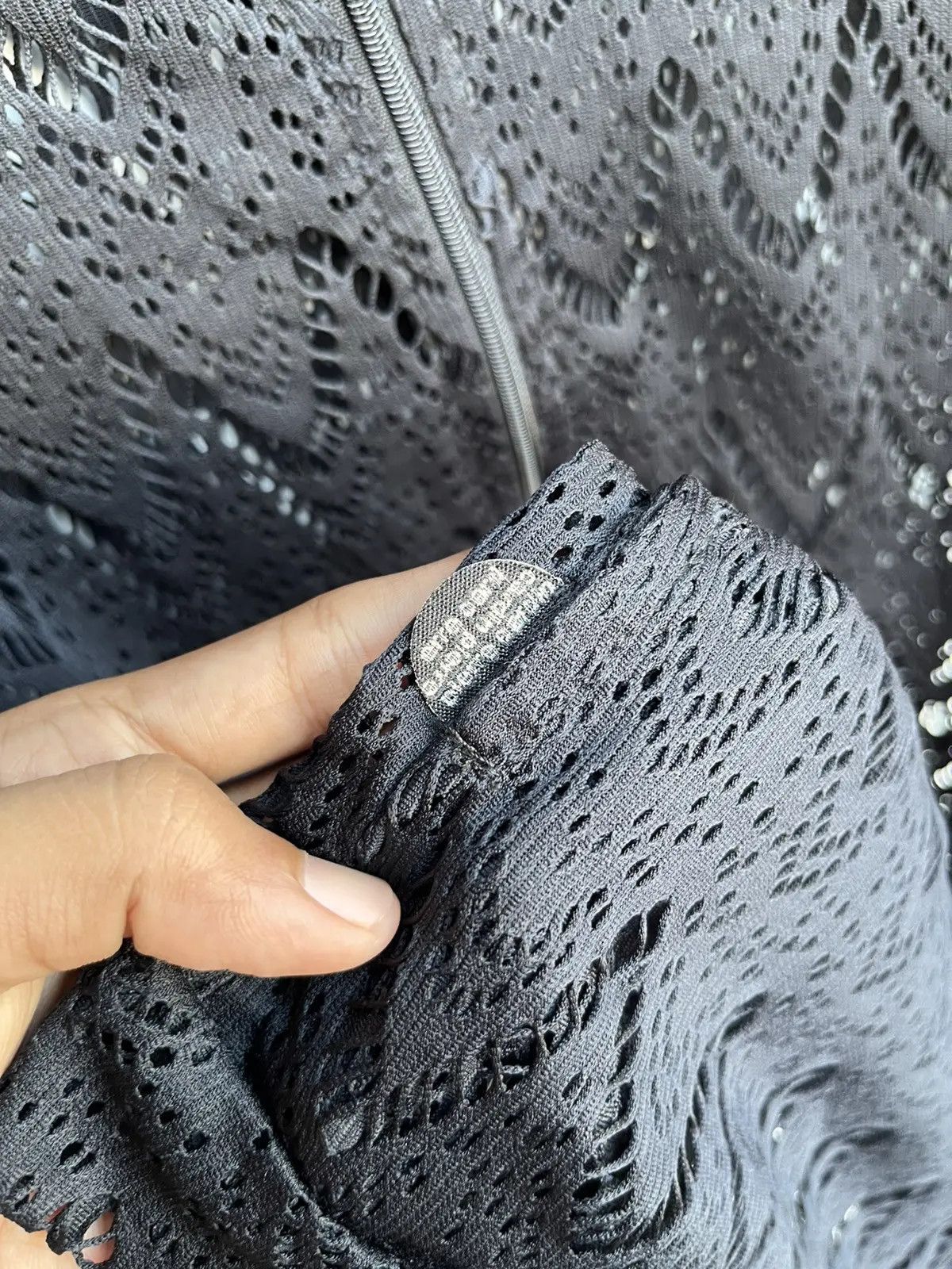Japanese Brand Vintage Black Crochet Lace Zip Up Hoodie Archive Grunge Size US S / EU 44-46 / 1 - 5 Thumbnail
