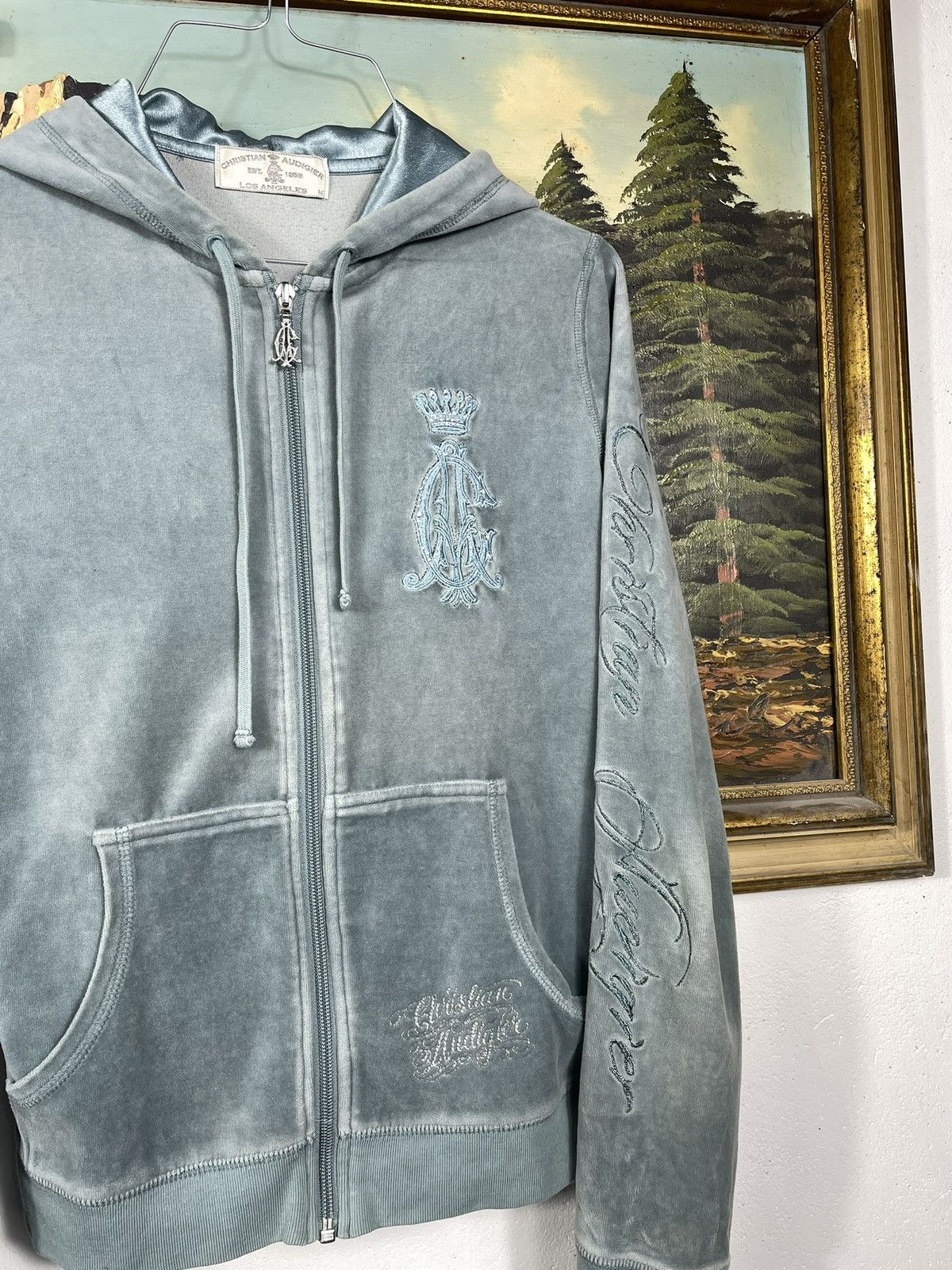 Retro 00s Christian Audigier Zip Up Hoodie Trousers Drip