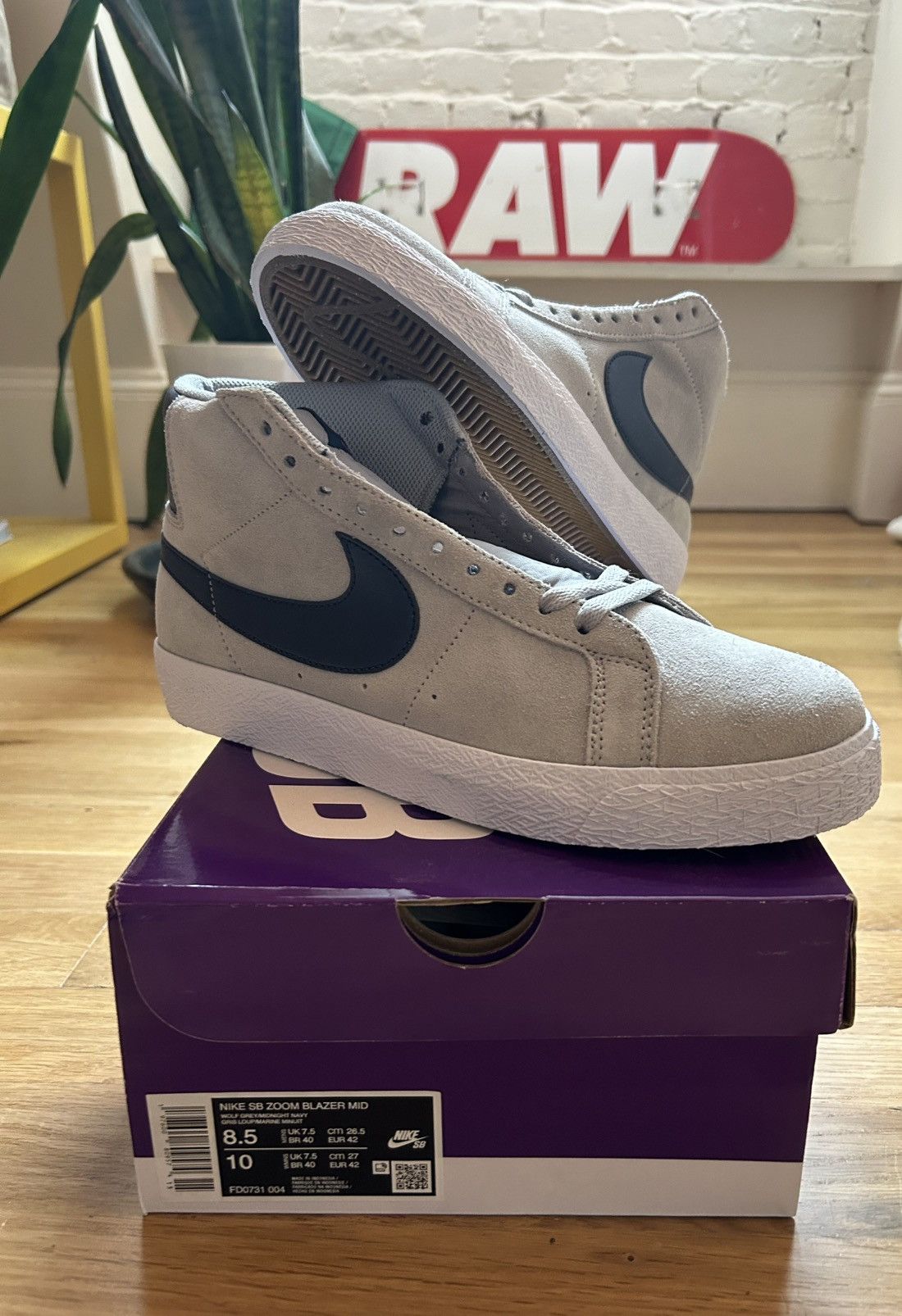 Nike SB Nike SB Blazer mid wolf grey/midnight navy size 8.5 Size US 8.5 / EU 41-42 - 1 Thumbnail