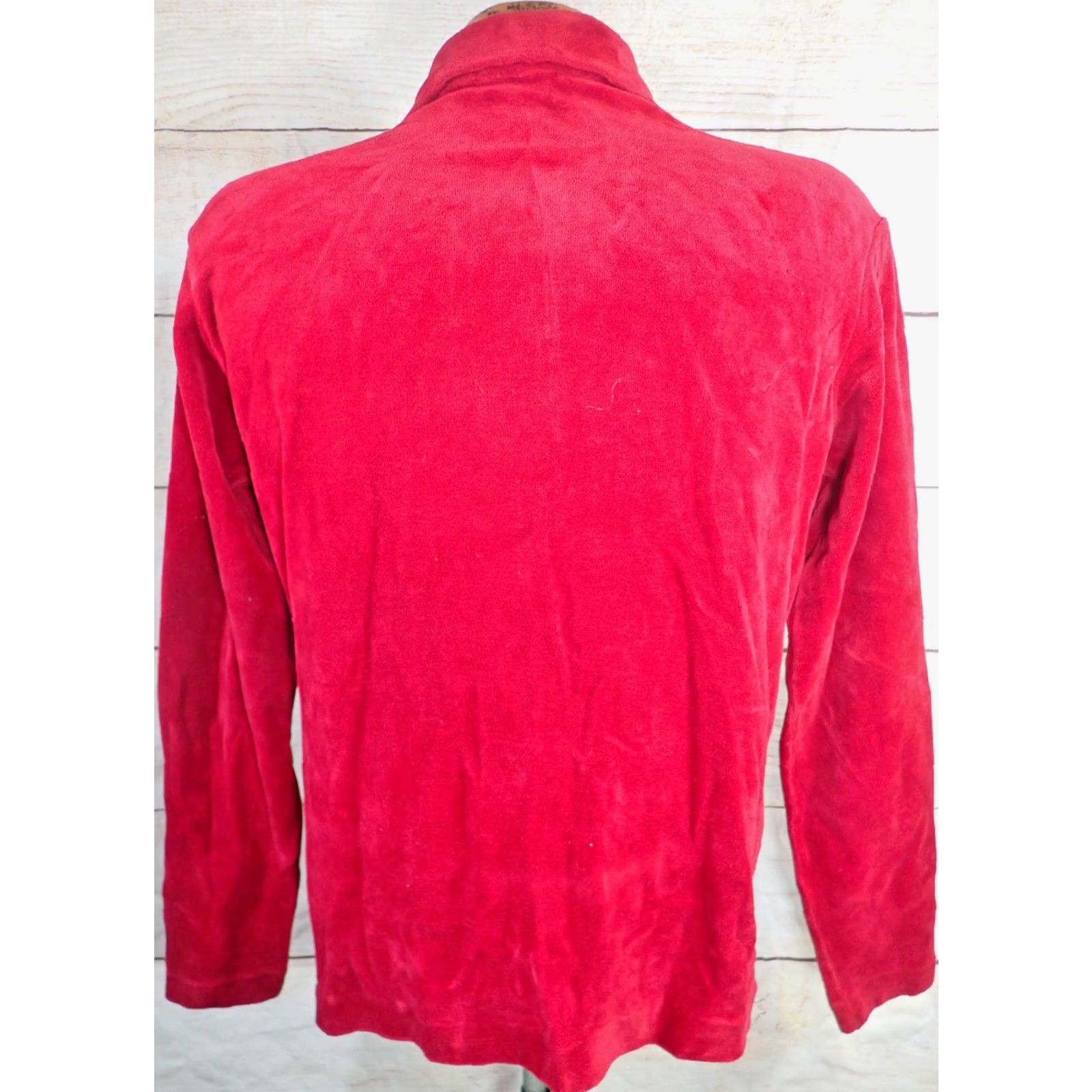 Vintage VINTAGE Thane Red Velvet Long Sleeve Polo Shirt Mens M Rockabilly 1970s Dagger Point Popover Size US M / EU 48-50 / 2 - 4 Thumbnail
