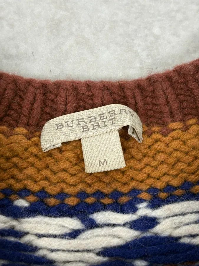 Burberry Burberry Brown Wool Fair Isle Crewneck Sweater Size US XS / EU 42 / 0 - 9 Thumbnail