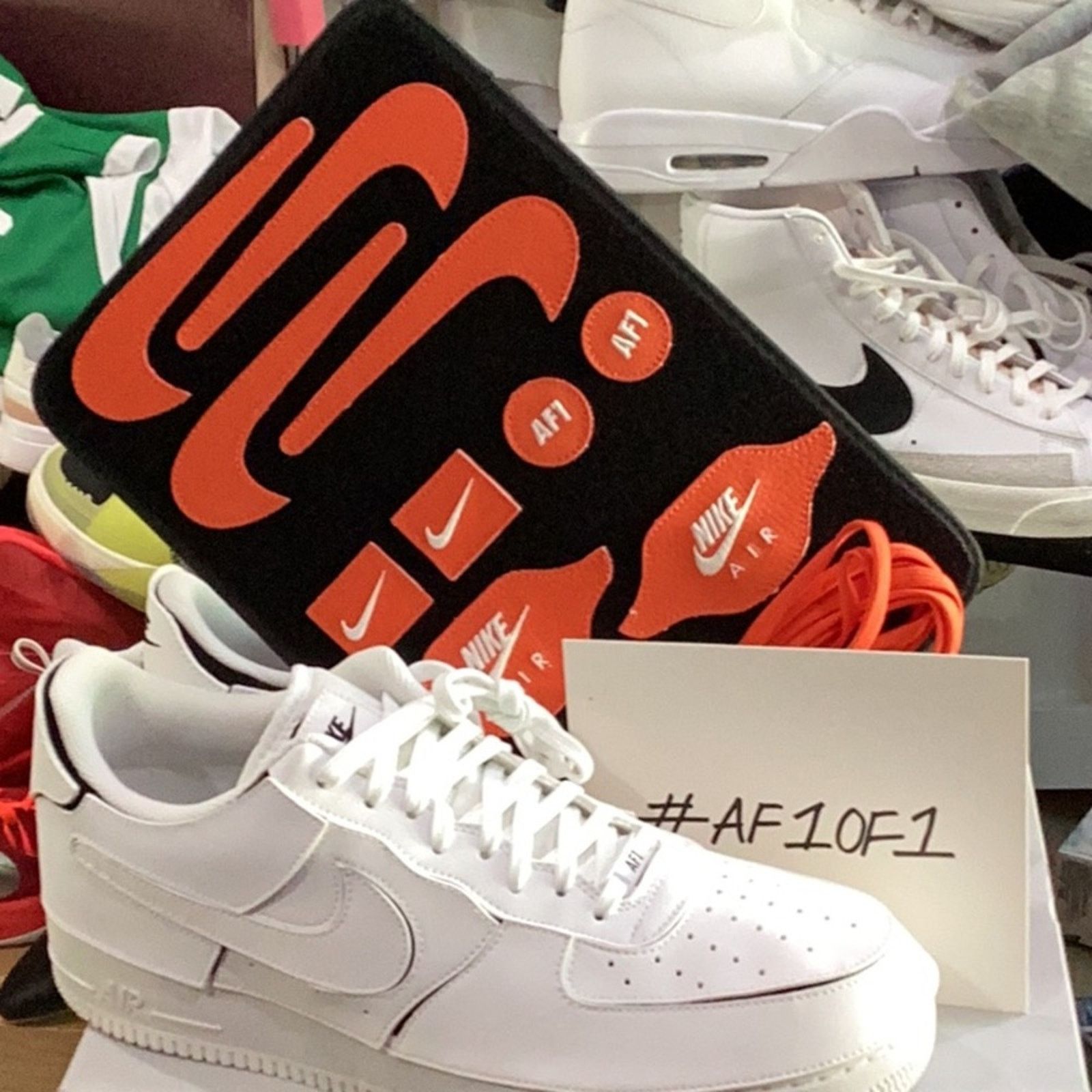 Nike Nike AF1 - 1/1 White with Black + Cosmic Patches sz 14 Size US 14 / EU 47 - 1 Thumbnail