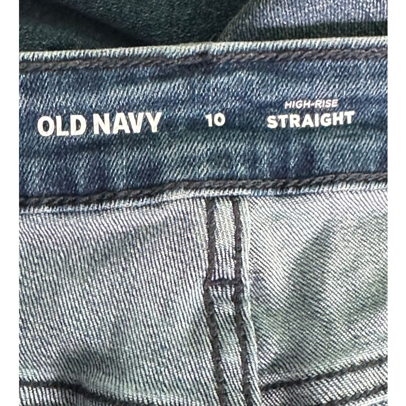 Old Navy Old Navy blue high rise straight legs jeans size 10 Size 32" / US 10 / IT 46 - 3 Thumbnail