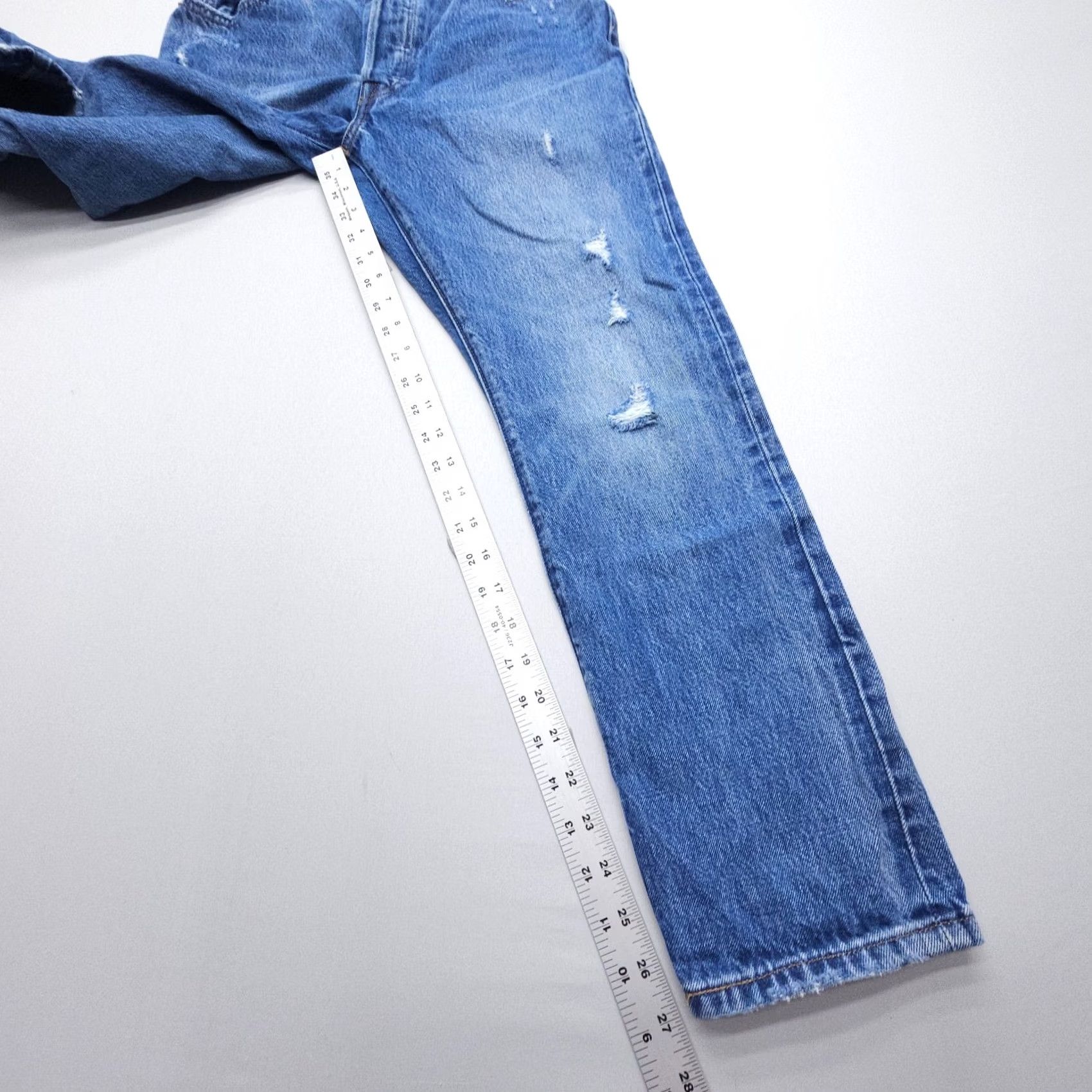 Levi's Levi's 501 Jeans Womens Slim Straight Button Fly 28x28 Blue Denim High Rise Regular Length 5-Pocket USA 501 Series Womens Size 28" / US 6 / IT 42 - 7 Thumbnail