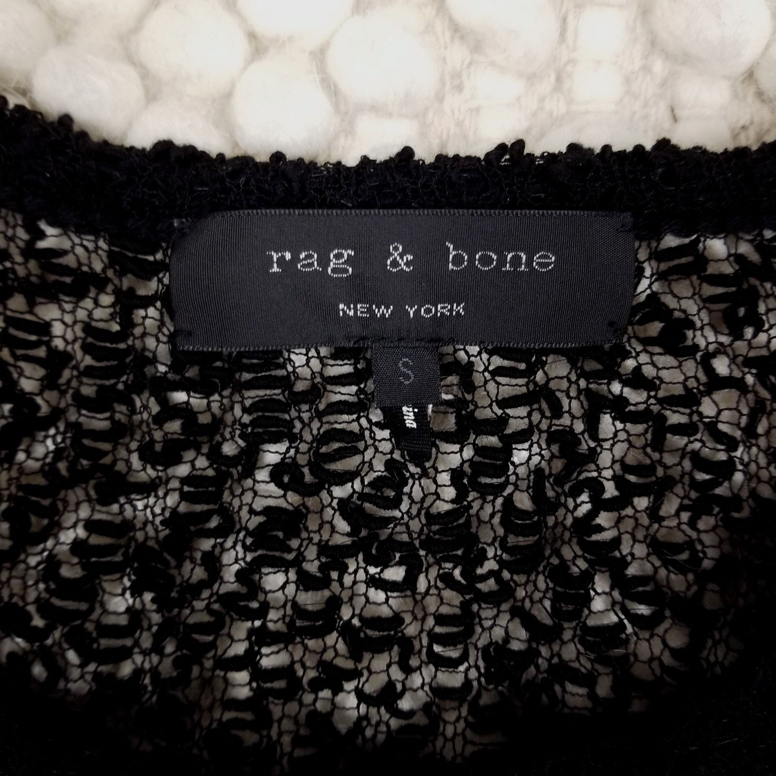 Rag & Bone Rag & Bone Wool Blend Sheer Knit Short Sleeve Top Black S Size S / US 4 / IT 40 - 6 Thumbnail