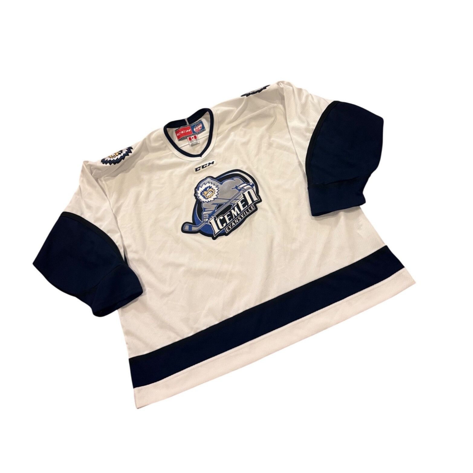 Ccm Rare CCM Evansville IceMen Defunct ECHL Hockey Jersey White Size US XXL / EU 58 / 5 - 3 Thumbnail