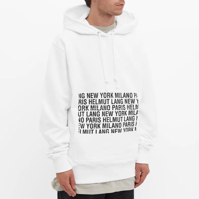 Helmut Lang White Box Logo Hoodie Size XL / US 12-14 / IT 48-50 - 3 Thumbnail