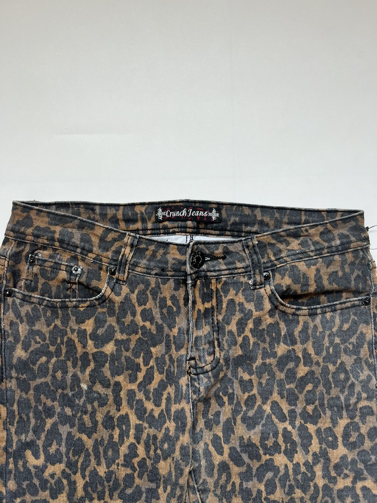 Japanese Brand Crunch Japanese Denim Leopard Print Skinny Size 32" / US 10 / IT 46 - 9 Thumbnail