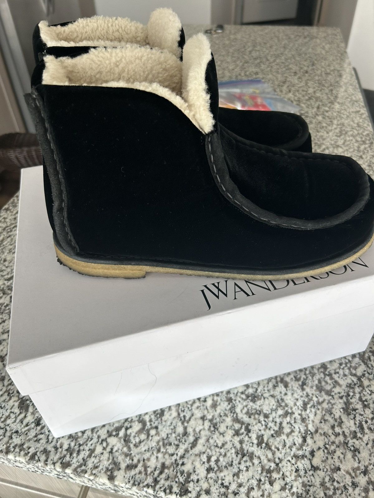 JW Anderson JW ANDERSON Shearling-lined suede ugg styled ankle boots Size US 11 / EU 44 - 3 Thumbnail