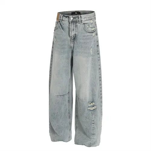 Japanese Brand × Jean Retro punk distressed raw edge ripped washed scimitar jeans Size US 32 / EU 48 - 3 Thumbnail
