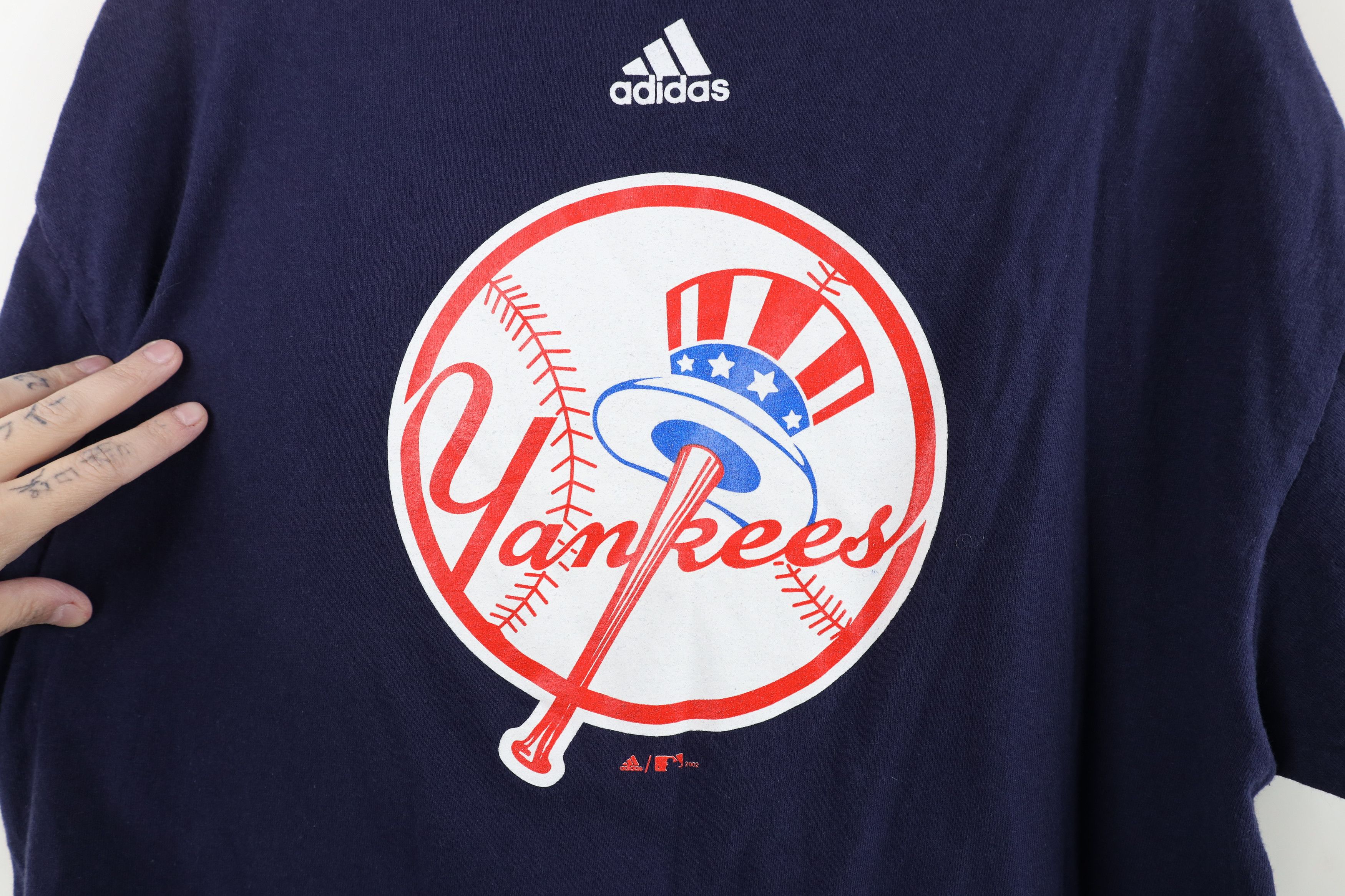 Adidas Vintage Y2K 2002 Adidas New York Yankees Baseball T-Shirt Size US L / EU 52-54 / 3 - 9 Thumbnail