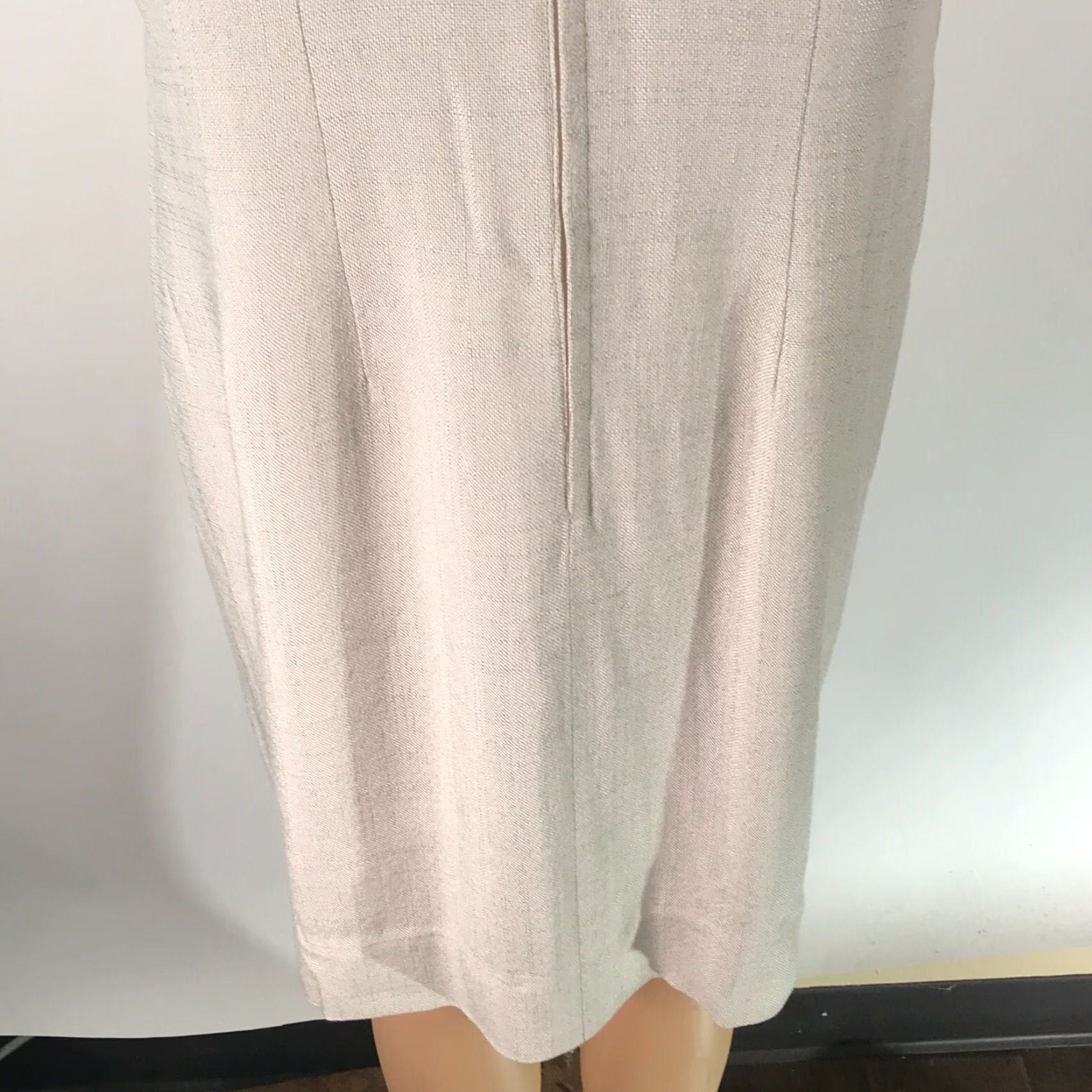 Vintage VINTAGE WM Dress Beige Sheath Round Neck Short Sleeve Knee Length Size 46 Womens Size 32" / US 10 / IT 46 - 6 Thumbnail