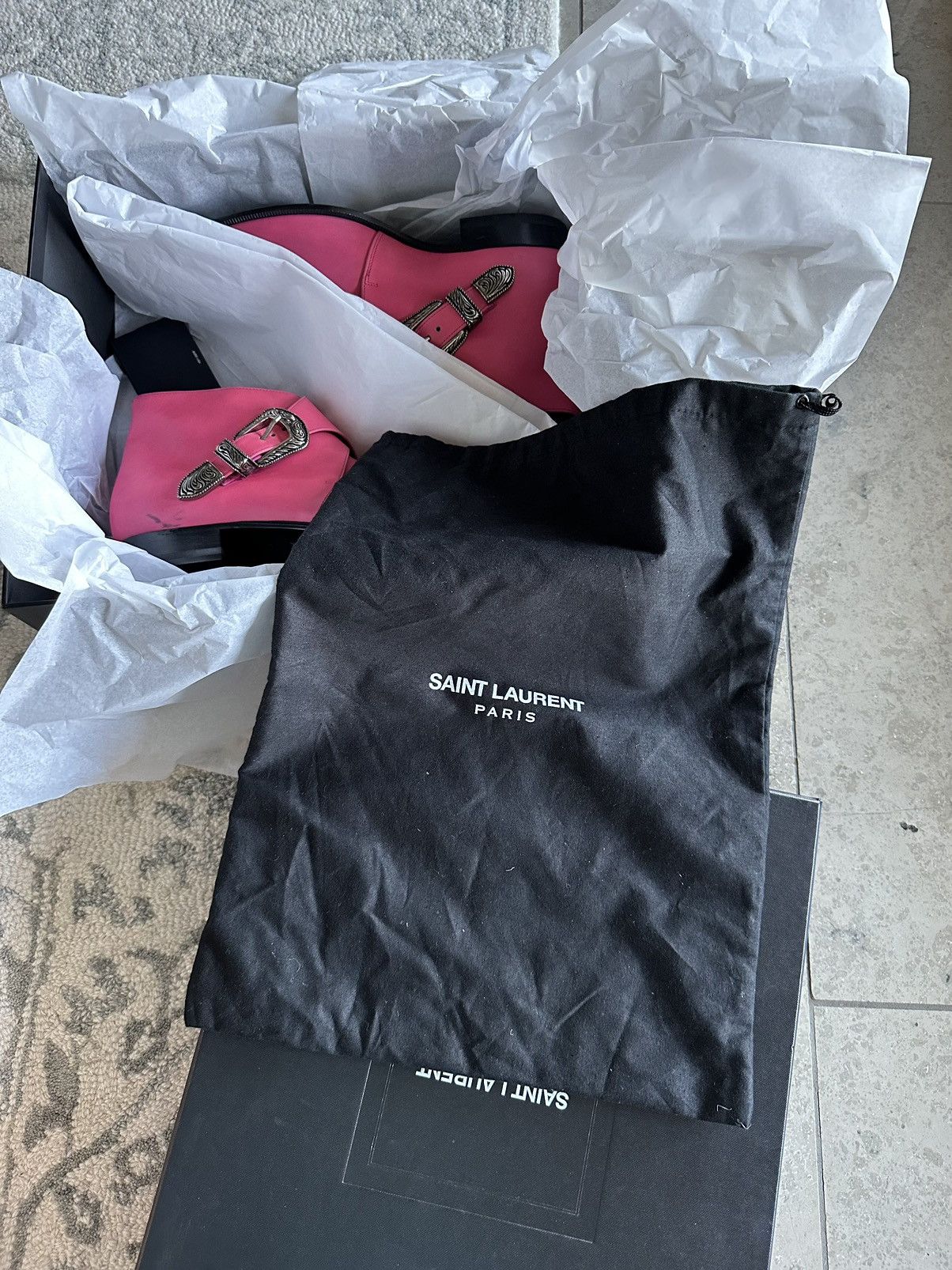 Saint Laurent Paris Grail SS14 Saint Laurent Duckies Pink double buckle Hedi Size US 8.5 / EU 41-42 - 23 Thumbnail