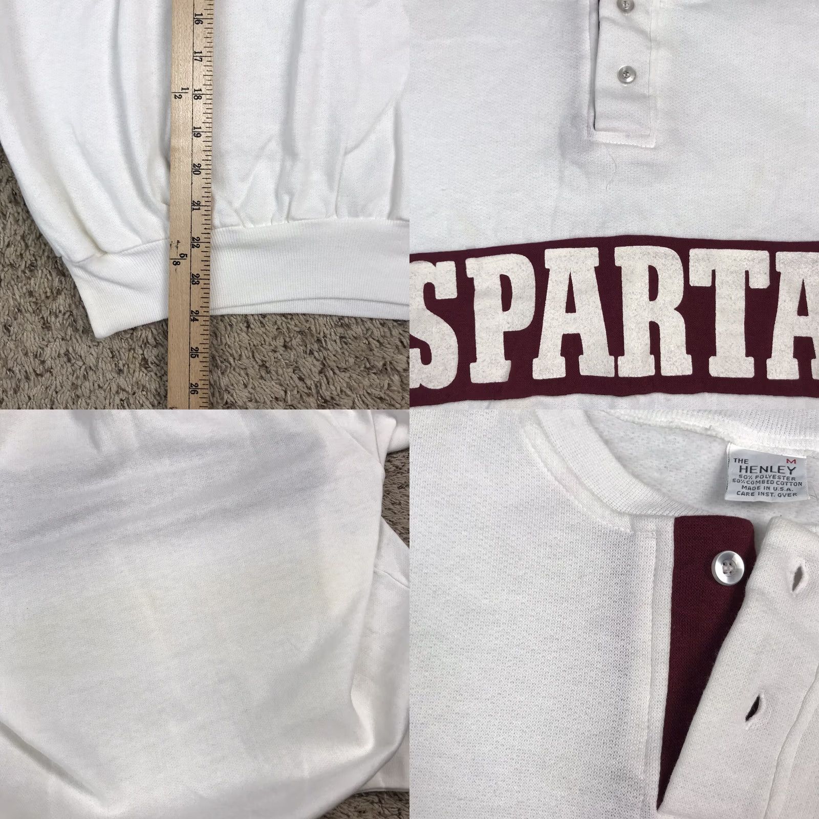 Vintage VINTAGE Sparta Graphic Henley Sweatshirt Mens M Short Sleeve Made USA Size US M / EU 48-50 / 2 - 8 Thumbnail