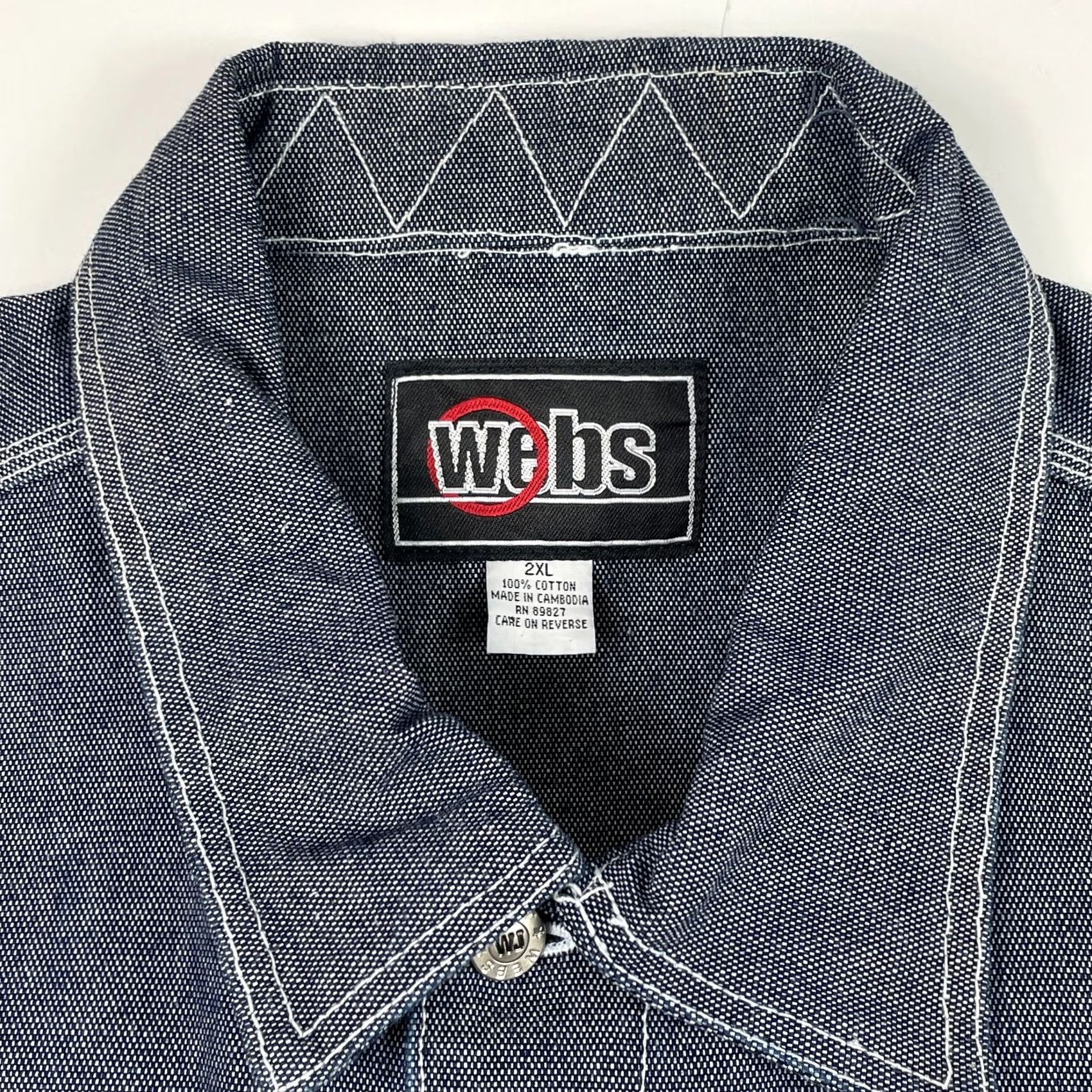 Denime VINTAGE Webs Jacket Men 2XL Denim Blue Trucker 90s Western Rodeo Bomber Jacket Mens Size US XXL / EU 58 / 5 - 6 Thumbnail