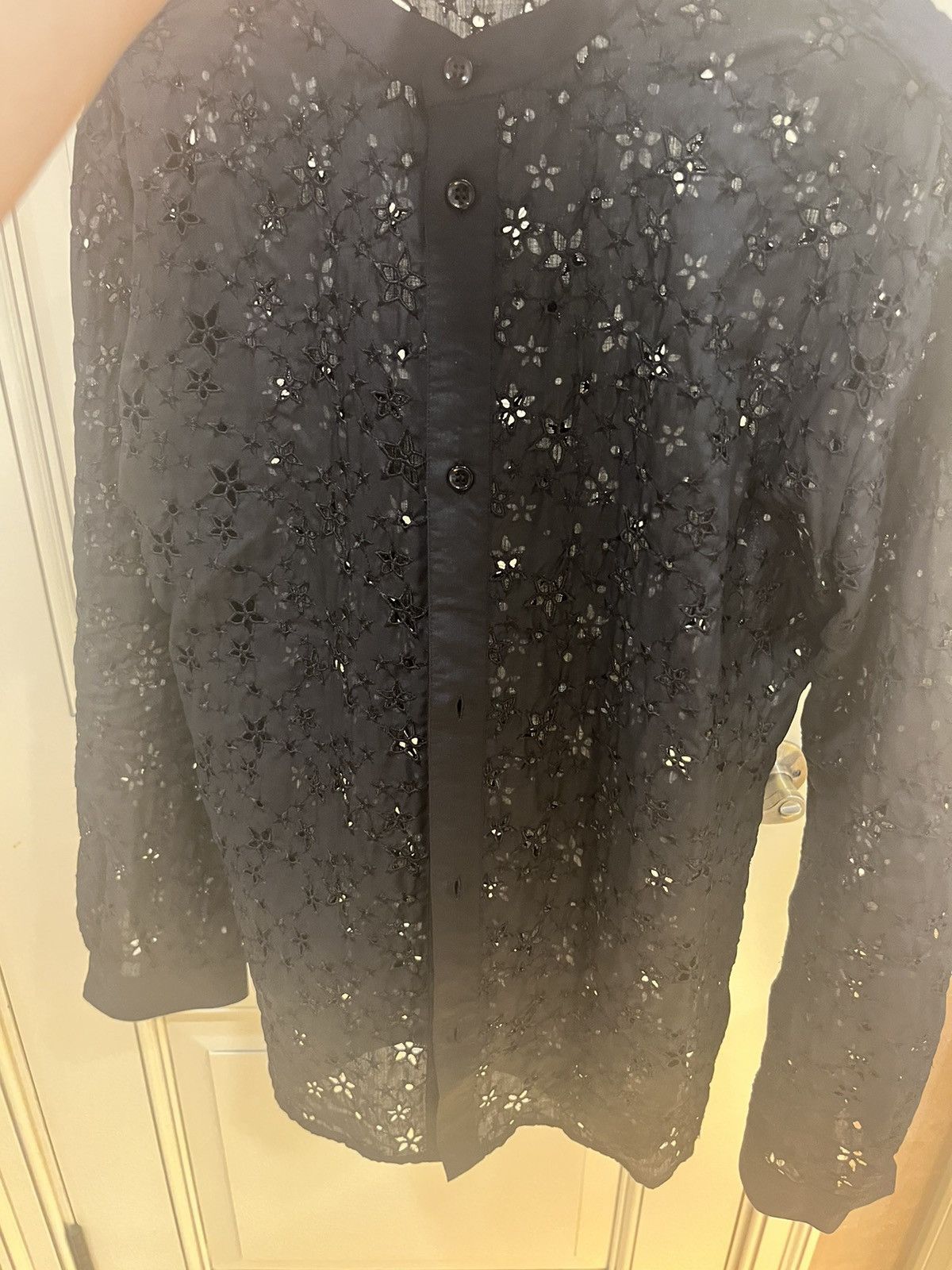 Saint Laurent Paris Star embroidery eyelet shirt collar size38 Size US S / EU 44-46 / 1 - 2 Thumbnail