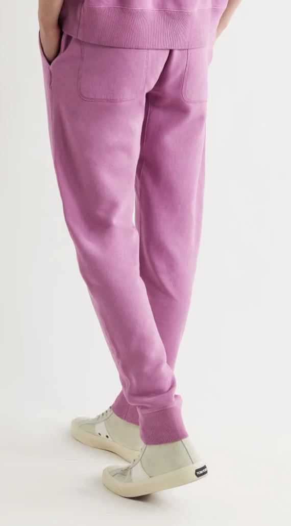Tom Ford Lilac Pink tapered dyed fleece cotton sweapants size IT 50 Size US 34 / EU 50 - 3 Thumbnail
