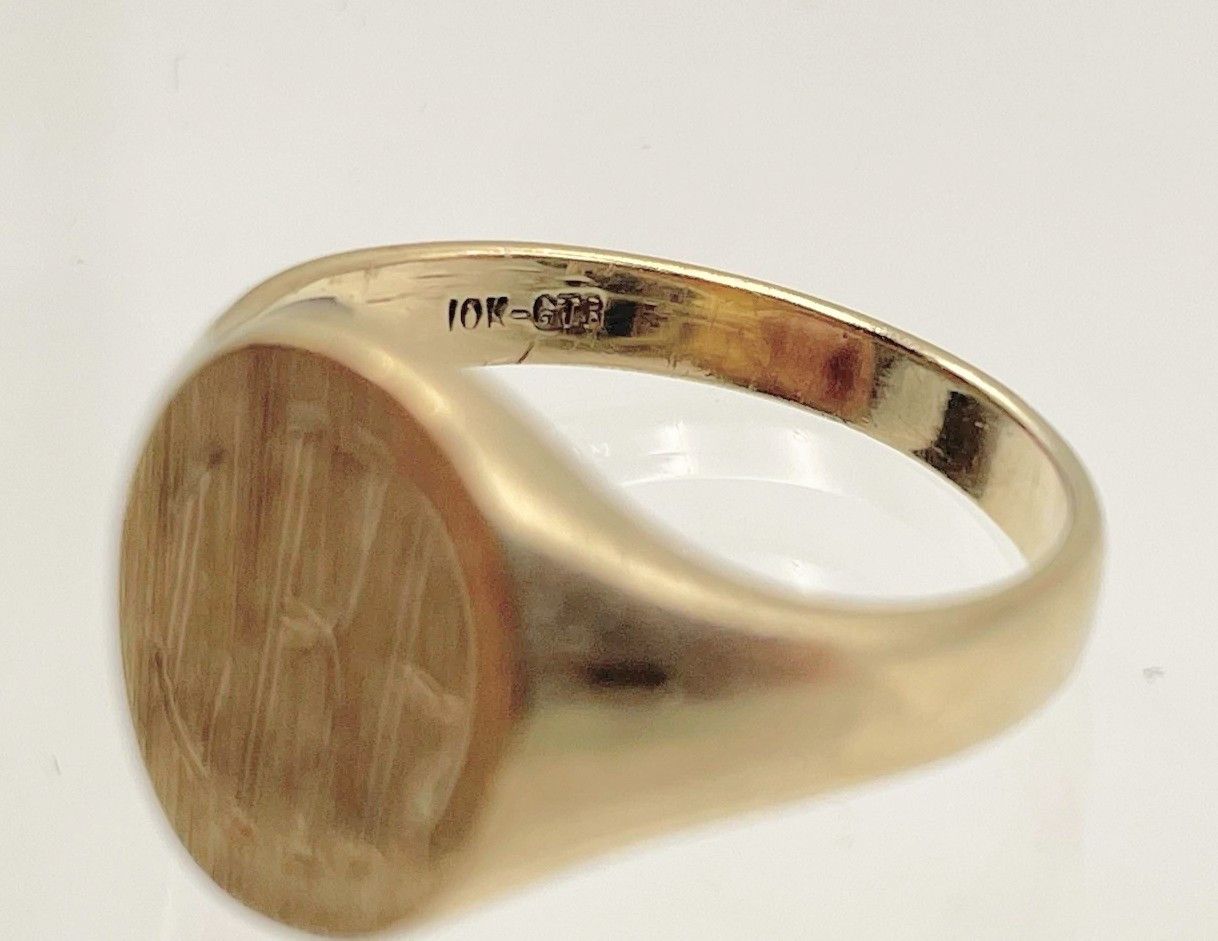Vintage Vintage Gold Signet Ring 5.5 10k Oval Size ONE SIZE - 4 Thumbnail