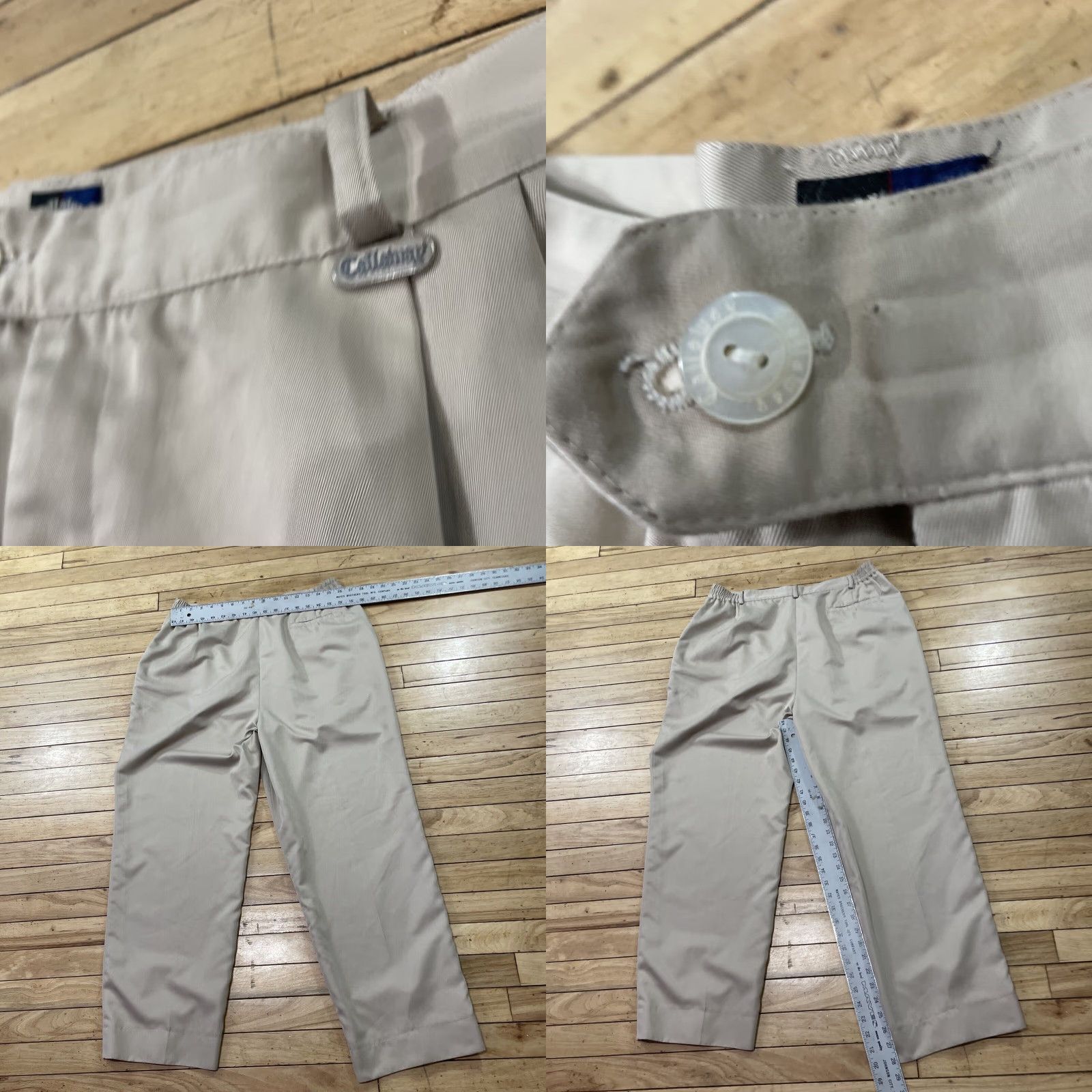 Callaway VINTAGE Callaway Pants Women 16 Khaki Pleated Wide-Leg 16 Beige Logo Metal 90s Mens Womens Girls Size 24" / US 00 / IT 34 - 8 Thumbnail