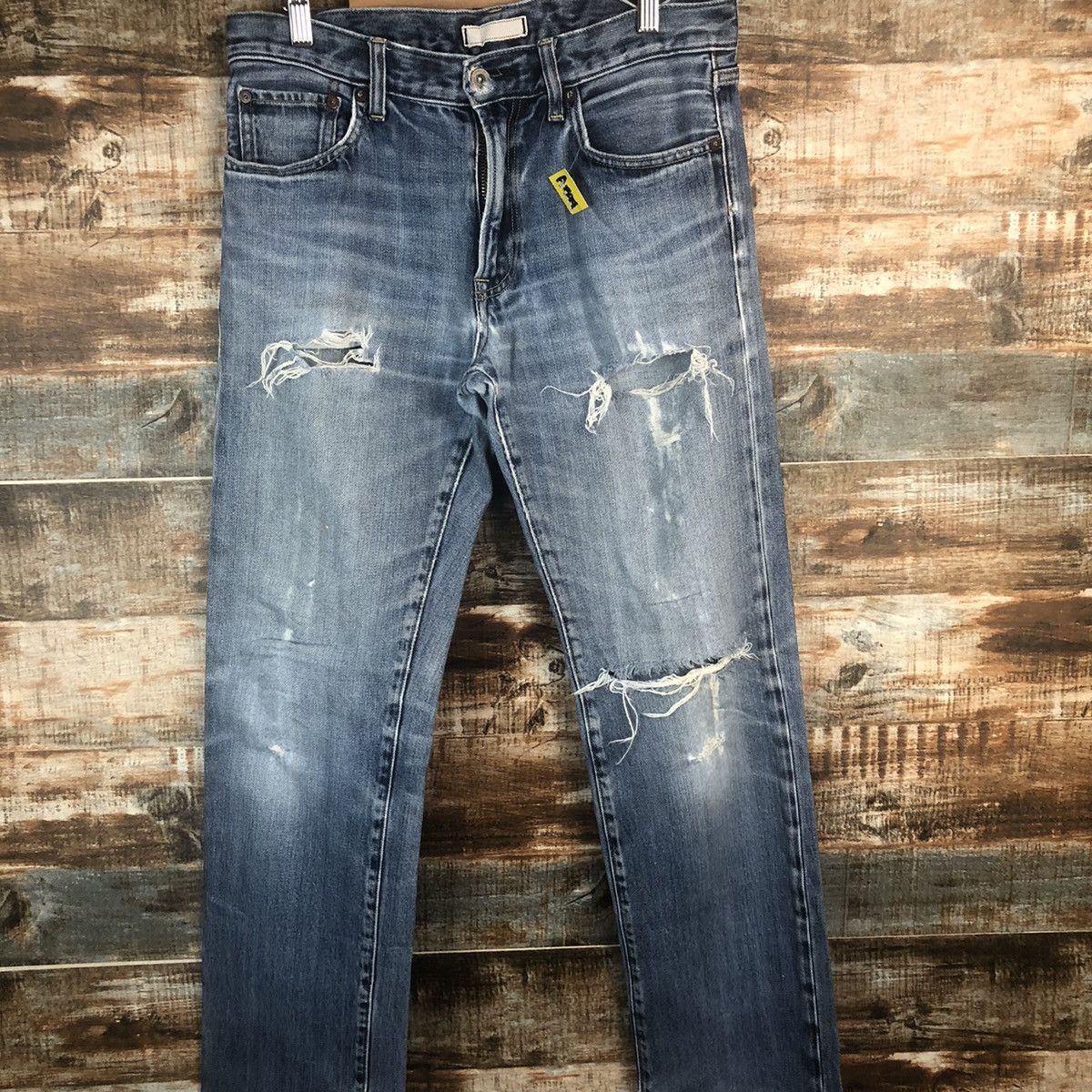 Japanese Brand Uniqlo japan ripped Distressed Denim Pants #A1394 Size US 31 - 5 Thumbnail