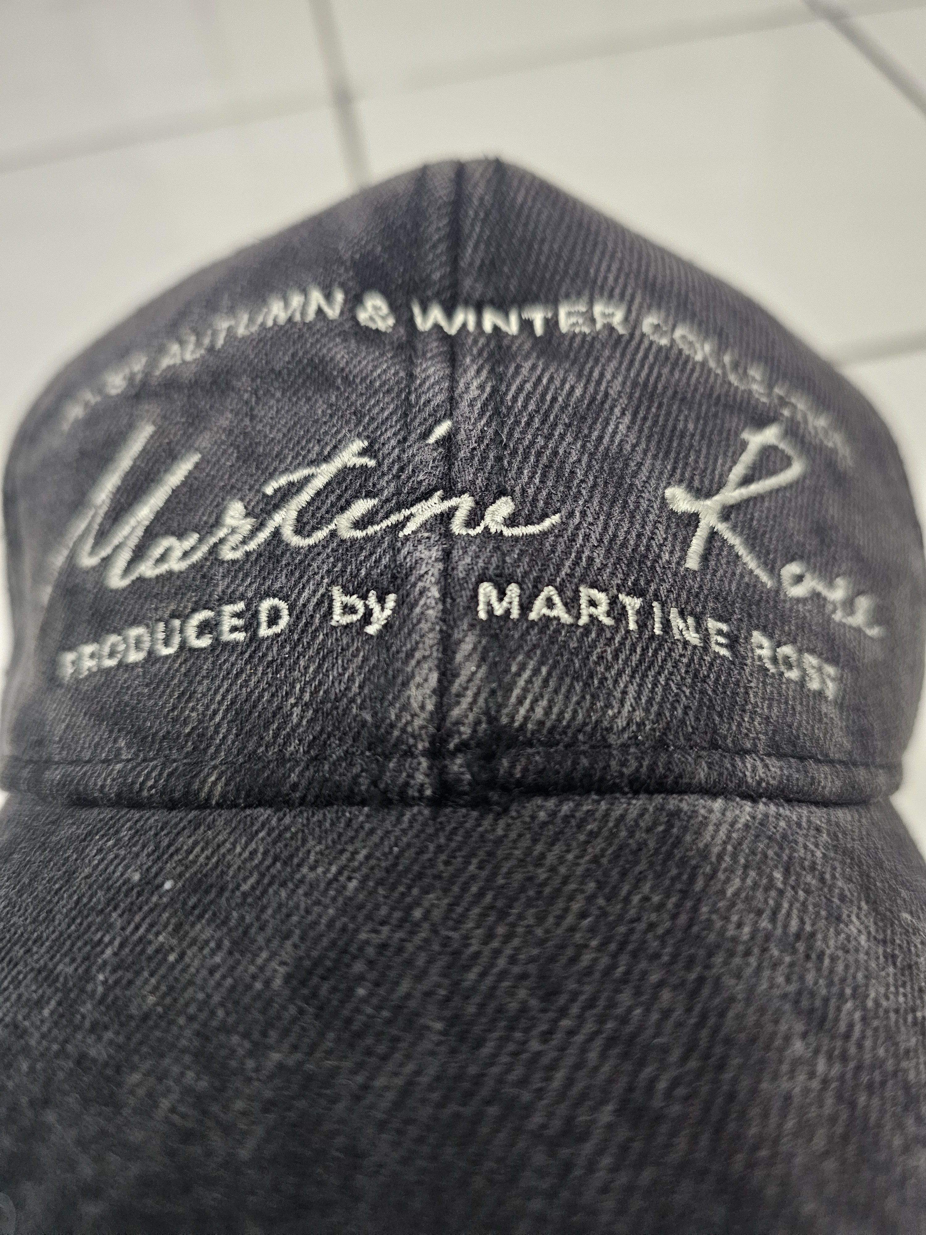 Martine Rose Martine Rose Signature Cap in washed black denim Size ONE SIZE - 2 Thumbnail