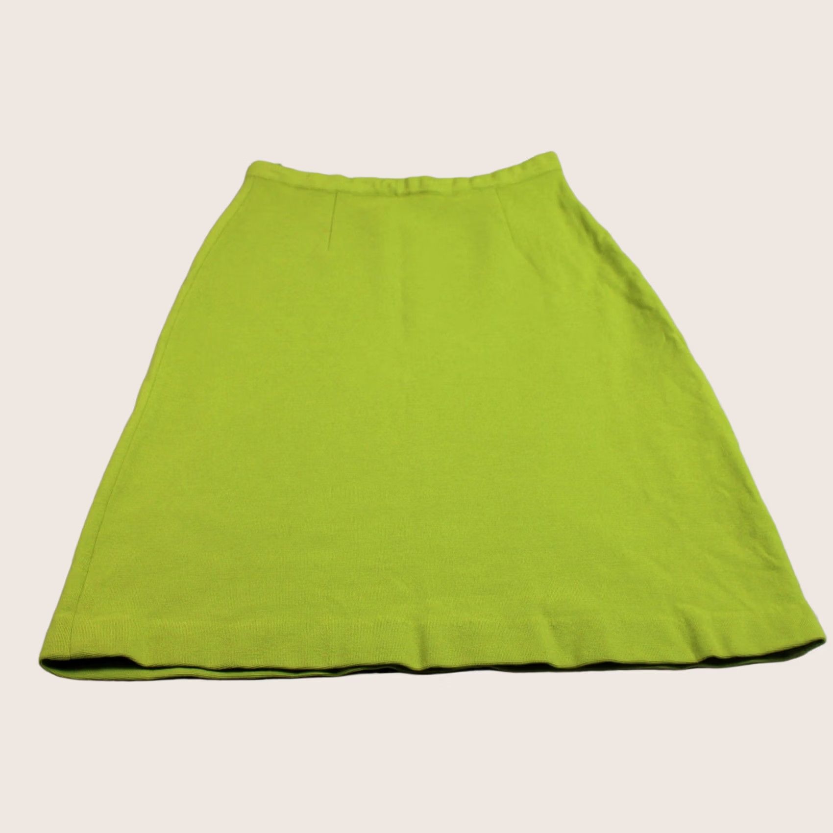 Vintage VINTAGE Puccini Wool Skirt Women 14 Green Knit A-Line Knee Length Hong Kong Mod Size 36" / US 14 / IT 50 - 1 Thumbnail