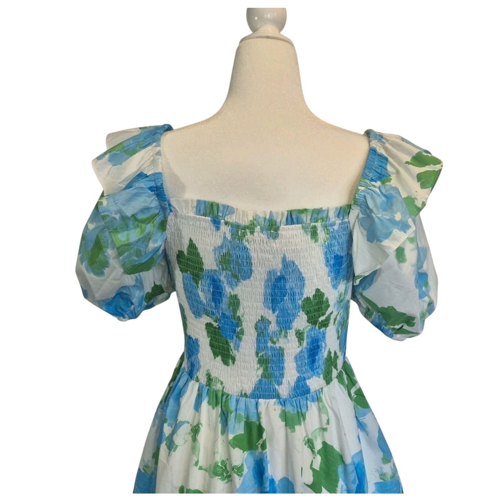 Anthropologie New Anthropologie Sugarlips Smocked Blue Green Dress Medium Size M / US 6-8 / IT 42-44 - 6 Thumbnail
