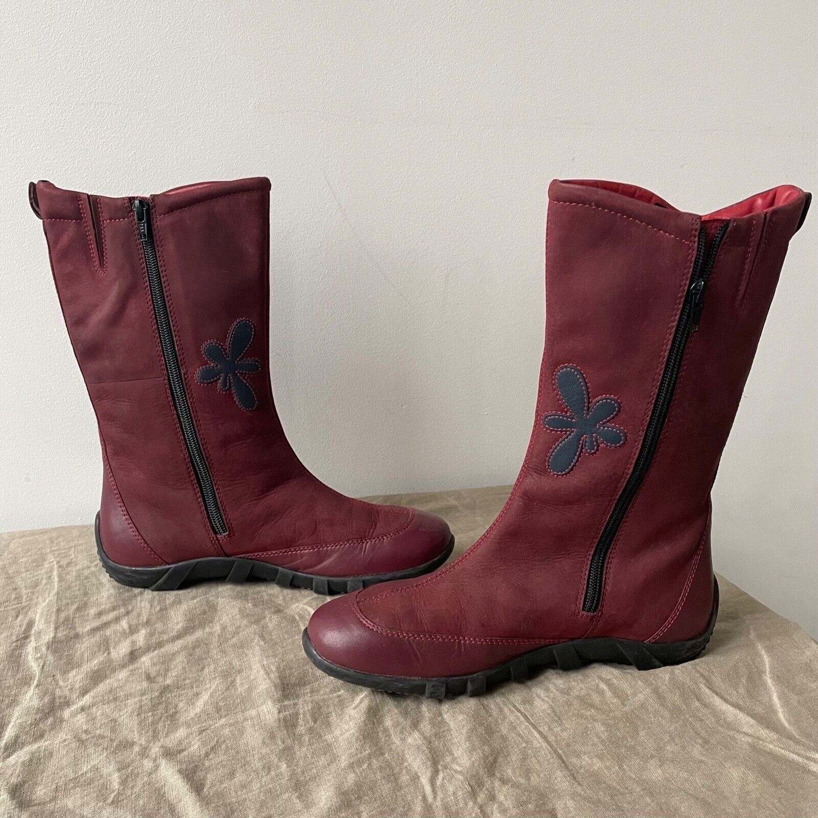 Ecco Ecco Y2K Vintage Flower High Top Boots 8499AC Size US 8 / IT 38 - 3 Thumbnail