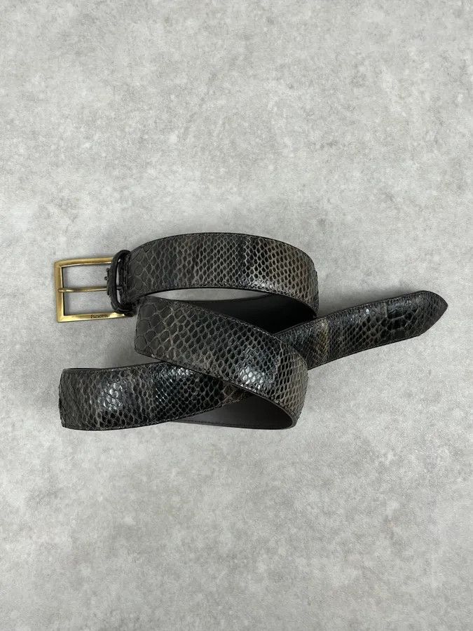 Vintage Cesare Paciotti Brown Leather Python Embossed Belt Size ONE SIZE - 2 Thumbnail