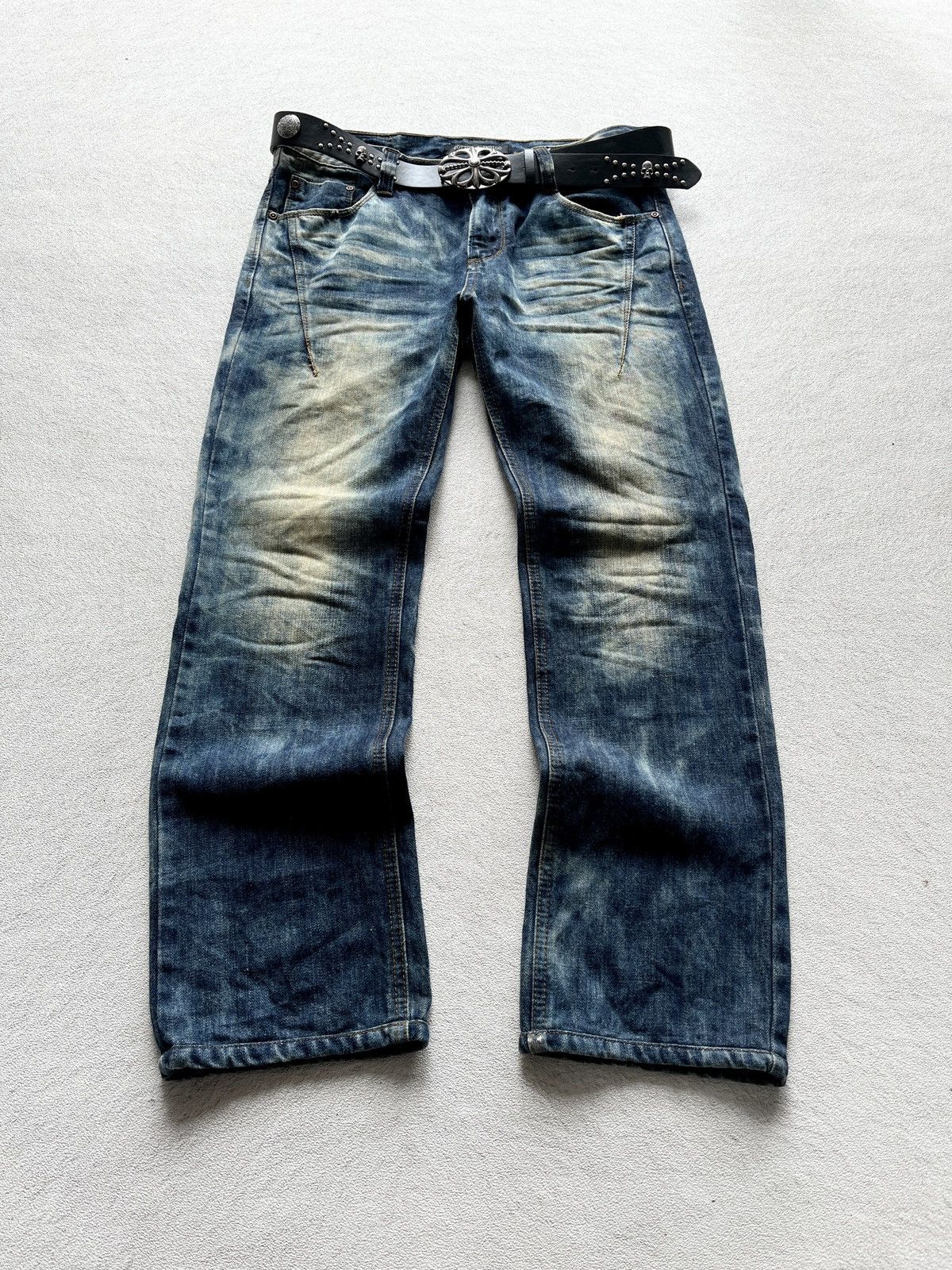 Kapital 2000s Cotton & Indigo Mudwash Faded Straight Jeans Size US 36 / EU 52 - 1 Thumbnail