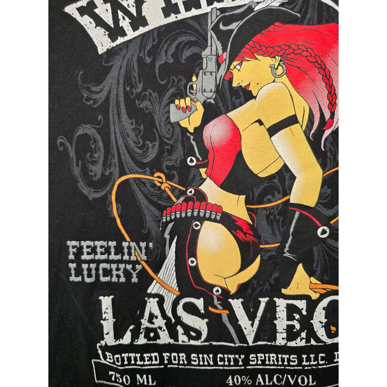 Tultex Las Vegas Shirt Sin City Whiskey Cowgirl Babe 2XL Black Tee Size US XXL / EU 58 / 5 - 4 Thumbnail